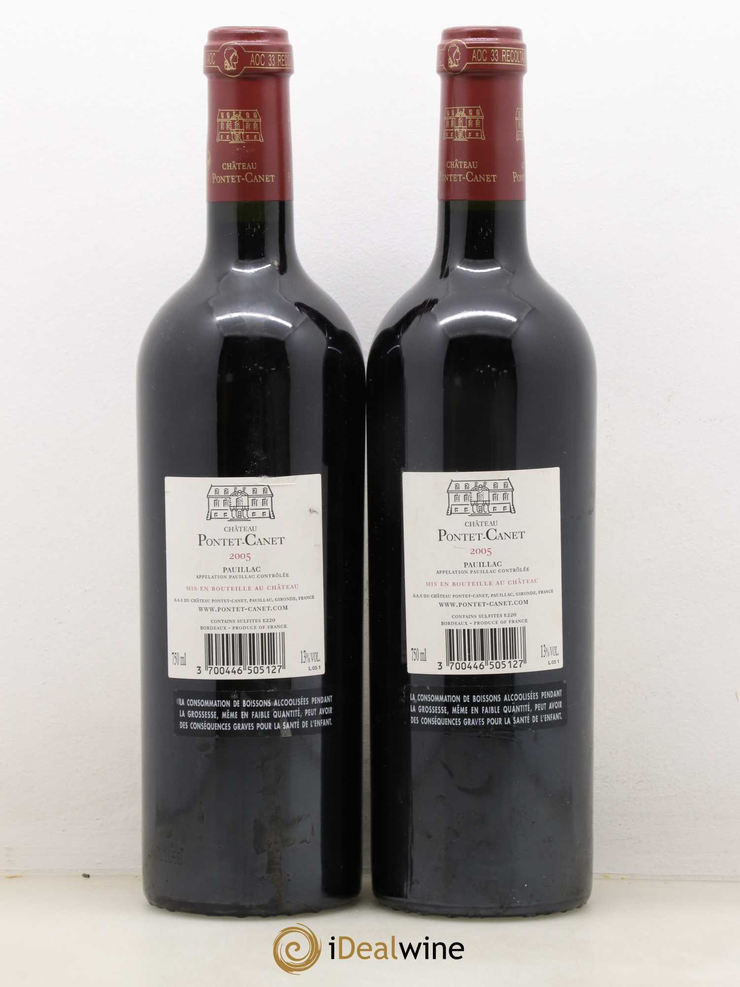 Château Pontet Canet 5ème Grand Cru Classé 2005 - Lot de 2 bouteilles - 1