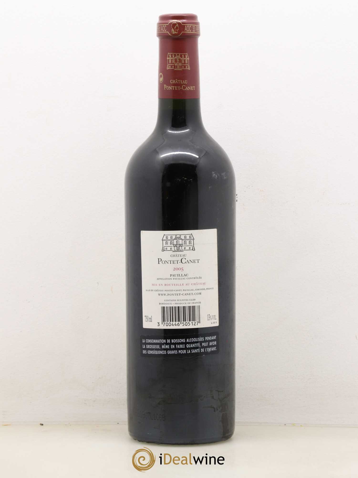 Château Pontet Canet 5ème Grand Cru Classé 2005 - Lot de 1 bouteille - 1