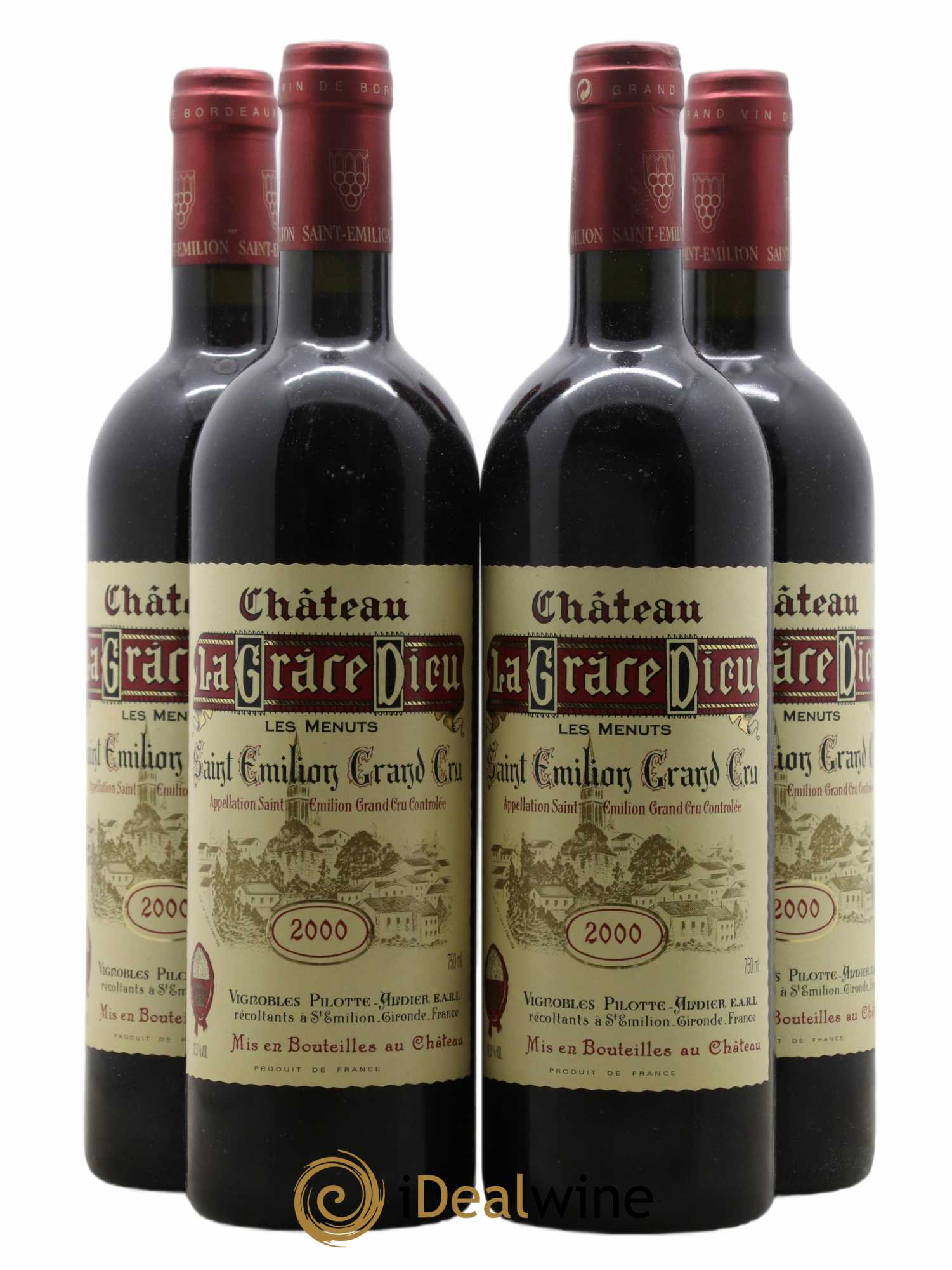 Château la Grâce Dieu les Menuts 2000 - Lot de 4 bouteilles - 0