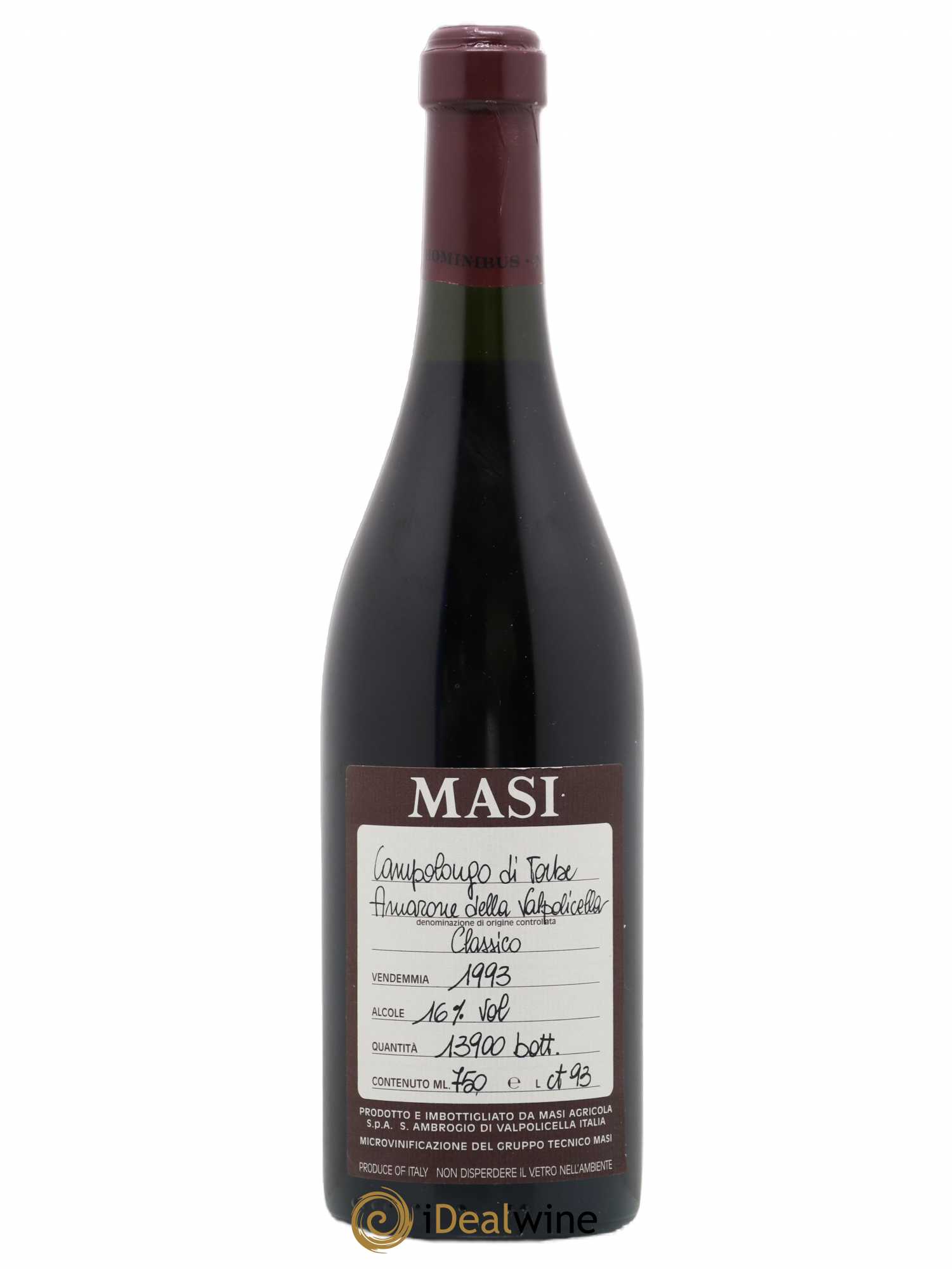 Amarone della Valpolicella DOC Classico Campolongo di Torbe Masi 1993 - Posten von 1 Flasche - 0