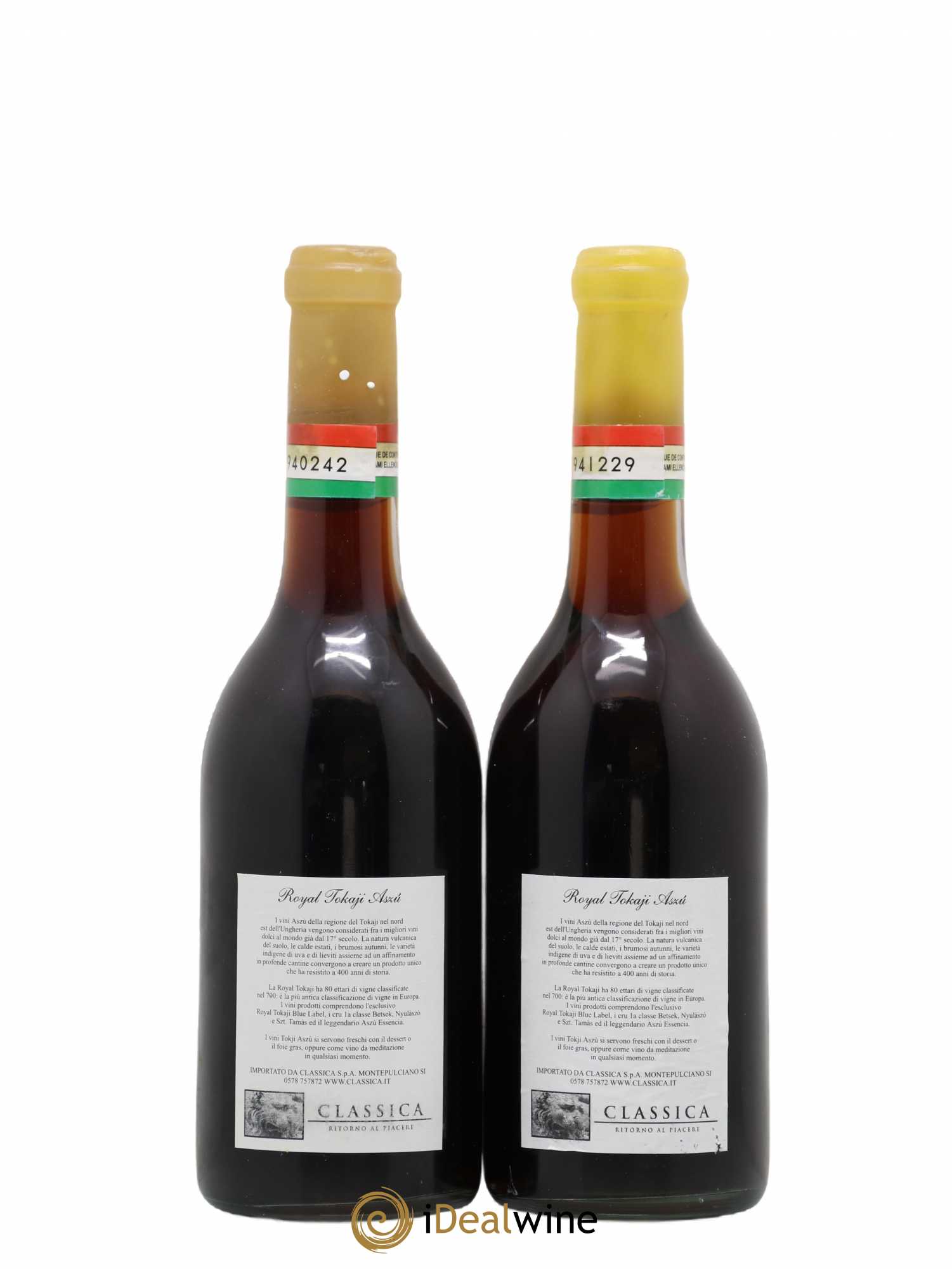 Tokaji Primae Classis 1700 Szt Tamas 6 Puttonyos Royal Tokaji 50Cl 1999 - Lotto di 2 bottiglie - 1