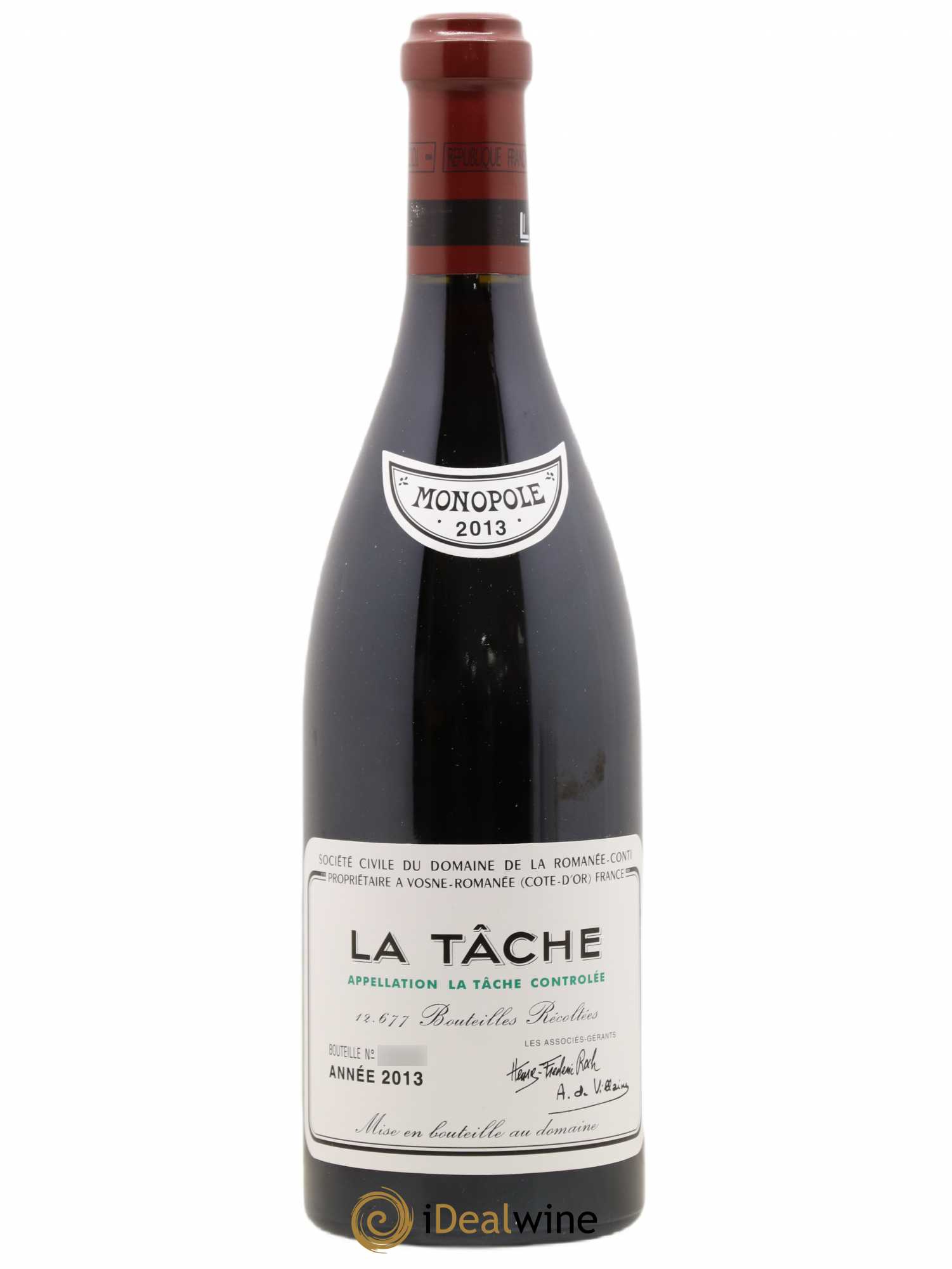 La Tâche Grand Cru Domaine de la Romanée-Conti 2013 - Lot de 1 bouteille - 0