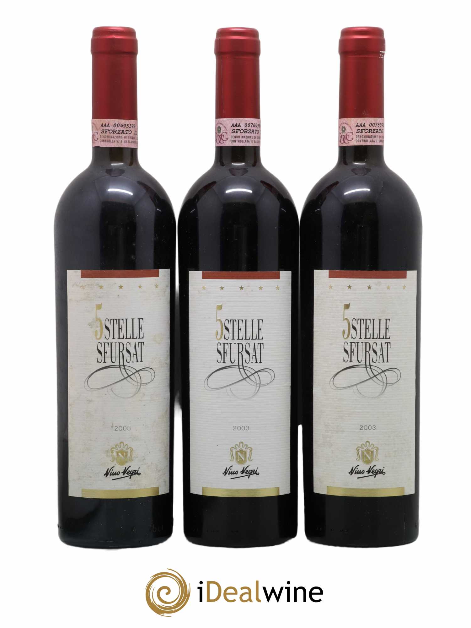 Italie Cinque Stelle Sfursat Nino Negri 2003 - Posten von 3 Flaschen - 0