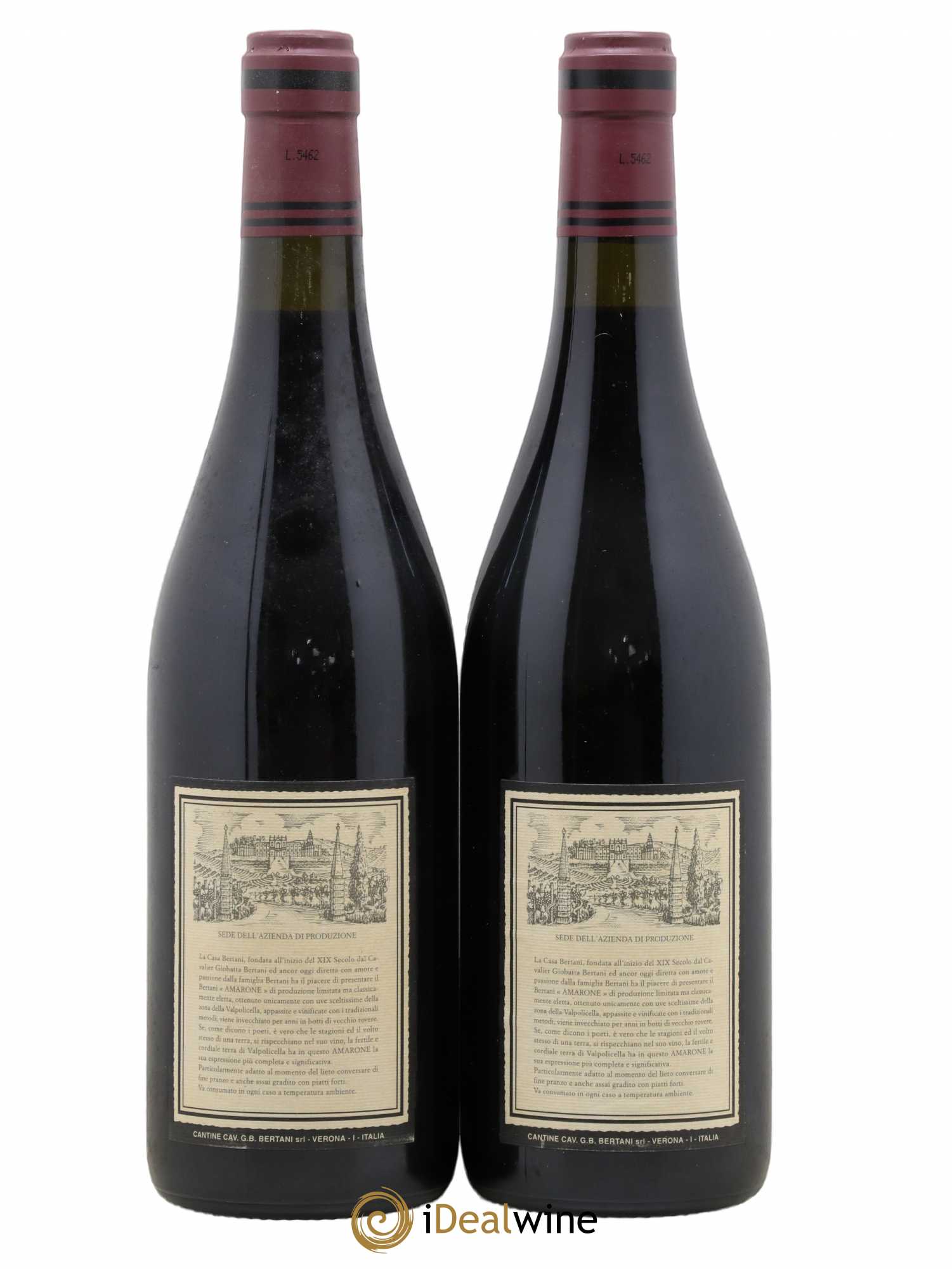 Amarone della Valpolicella Classico DOC Bertani 1998 - Lot de 2 bouteilles - 1