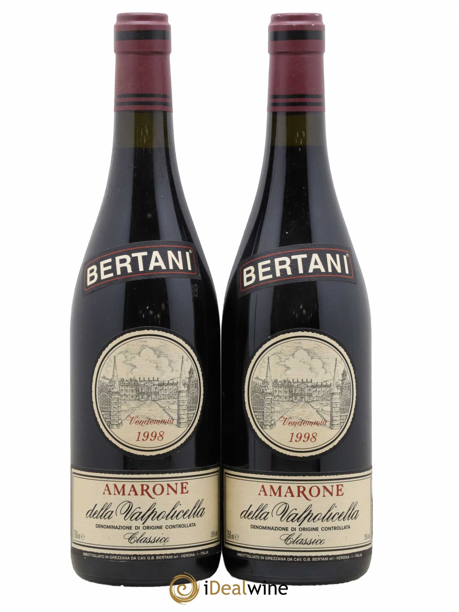 Amarone della Valpolicella Classico DOC Bertani 1998 - Lot de 2 bouteilles - 0