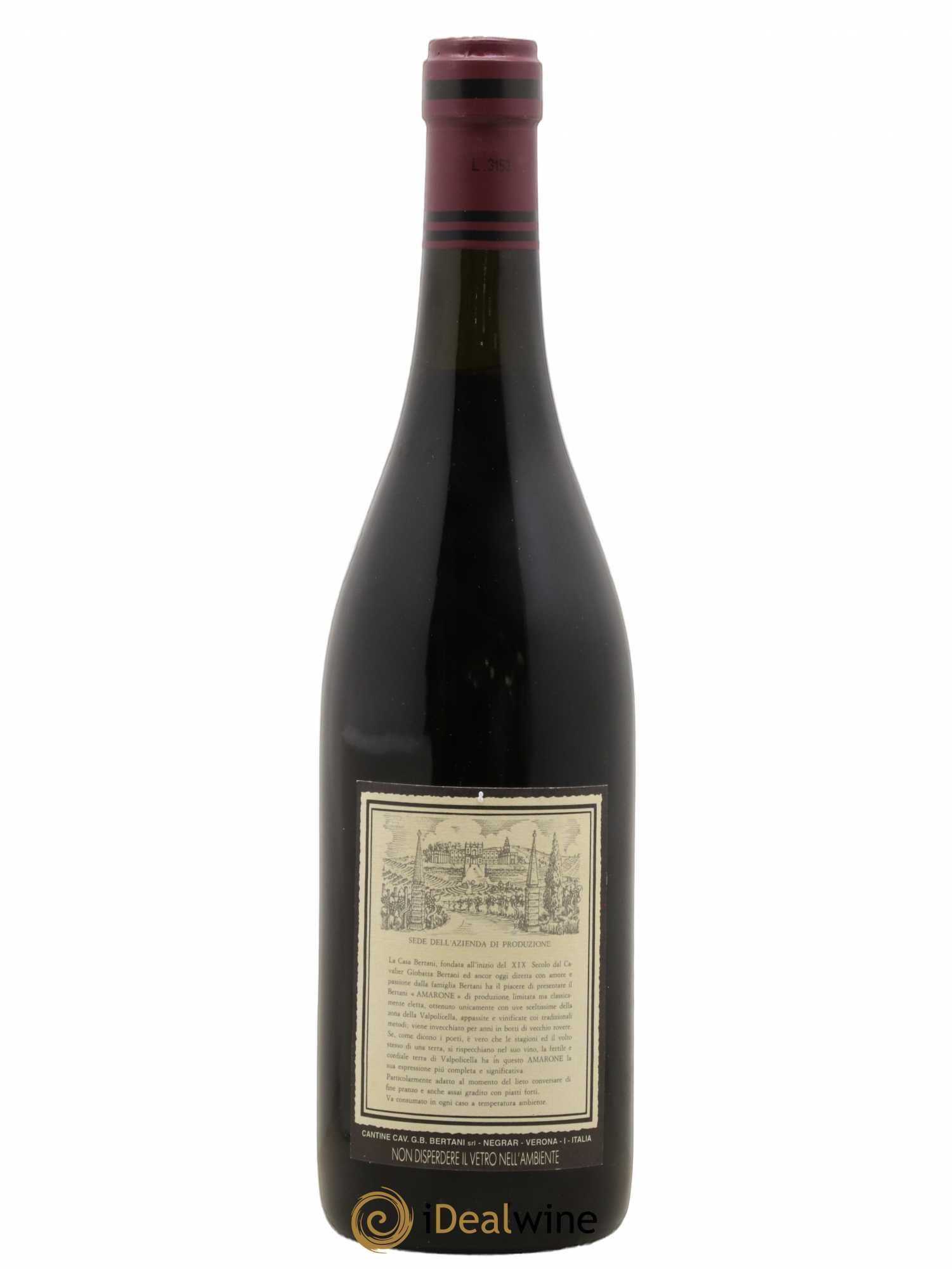 Amarone della Valpolicella Classico DOC Bertani Recioto 1980 - Lot de 1 bouteille - 1