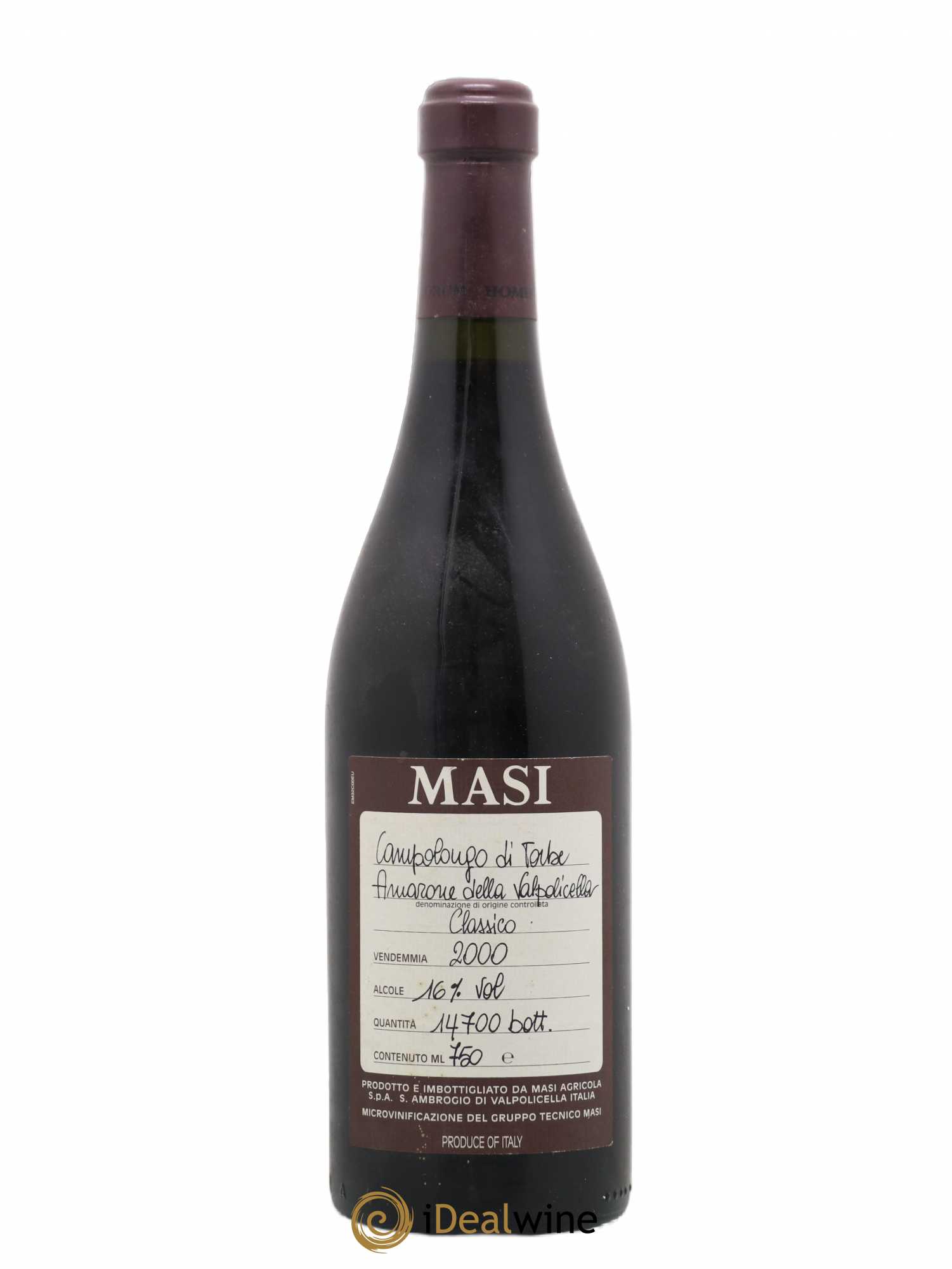 Amarone della Valpolicella DOC Classico Campolongo di Torbe Masi 2000 - Posten von 1 Flasche - 0