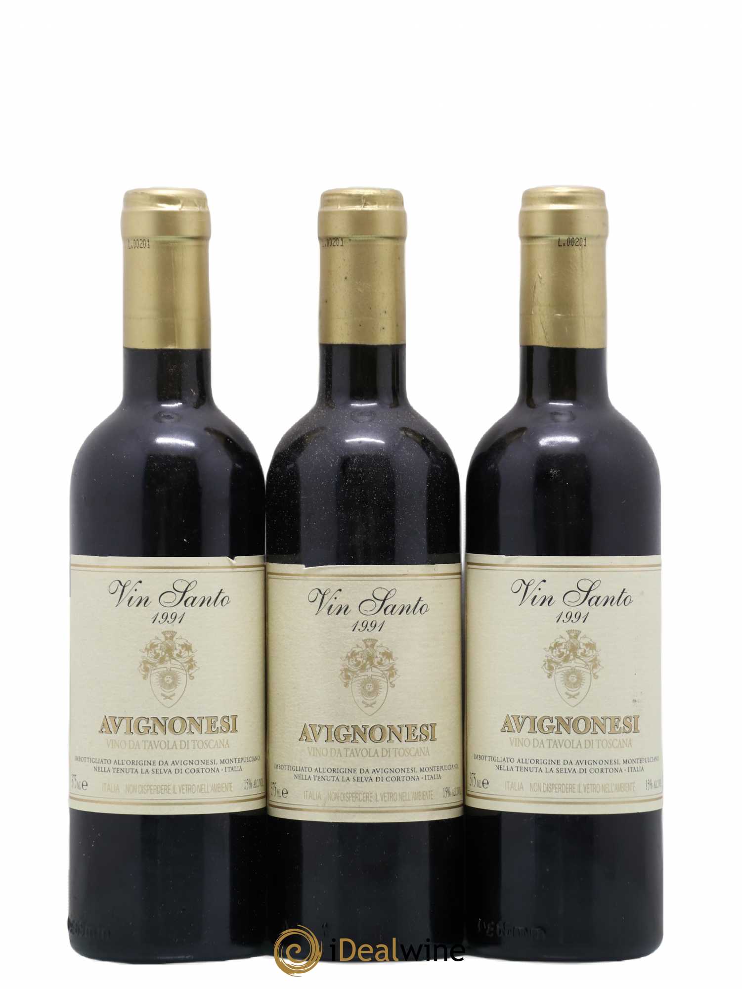 Italie Vin Santo di Montepulciano Avignonesi 1991 - Lotto di 3 mezze bottiglie - 0