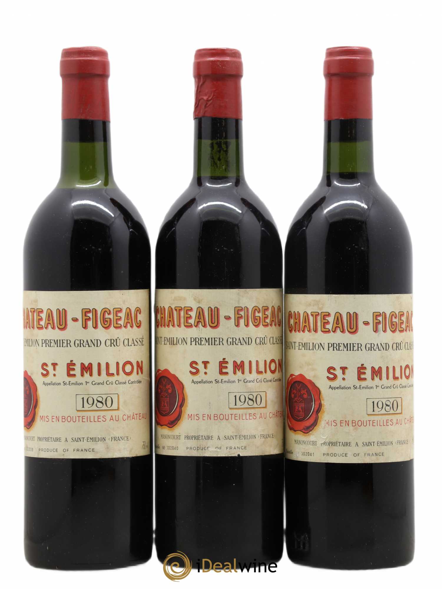 Château Figeac 1er Grand Cru Classé A 1980 - Lot de 3 bouteilles - 0