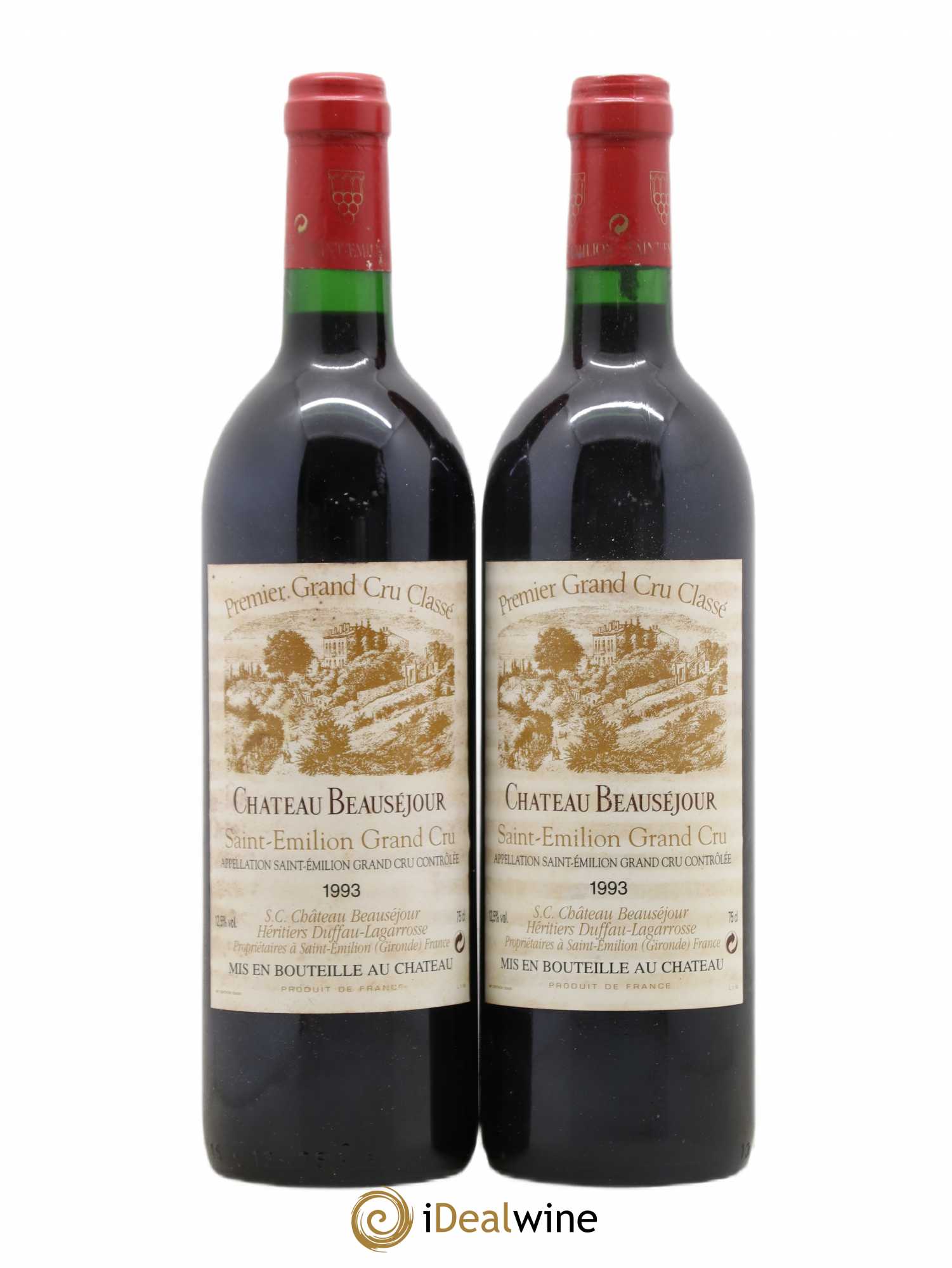 Château Beauséjour (Duffau-Lagarrosse) 1er Grand Cru Classé B 1993 - Lotto di 2 bottiglie - 0