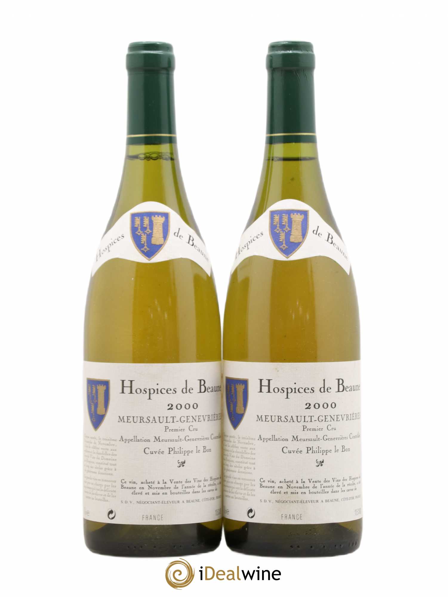 Meursault 1er Cru Genevrières cuvée Philippe Le Bon Hospices de Beaune 2000 - Posten von 2 Flaschen - 0