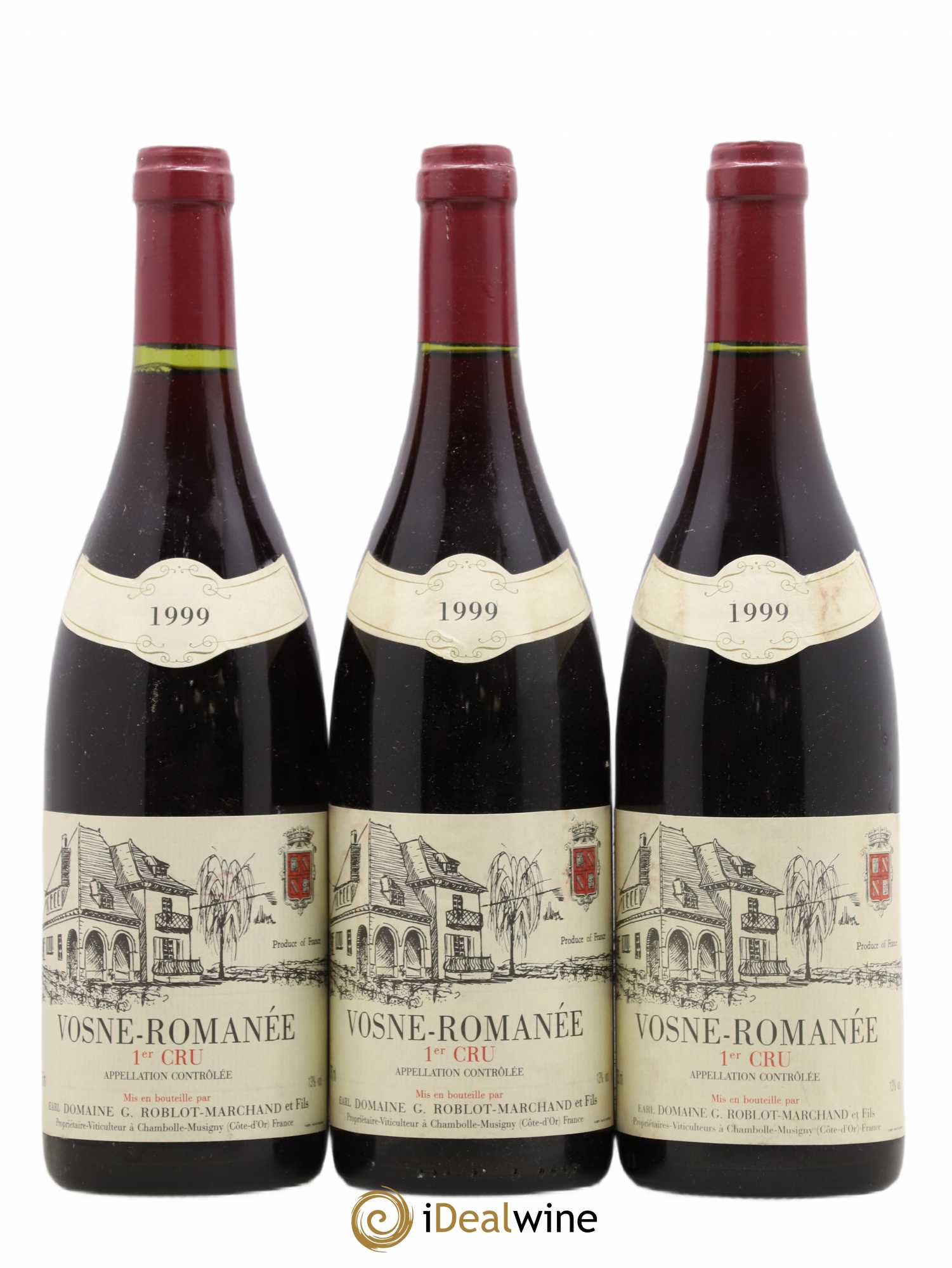 Vosne-Romanée 1er Cru Domaine Roblot 1999 - Lot de 3 bouteilles - 0