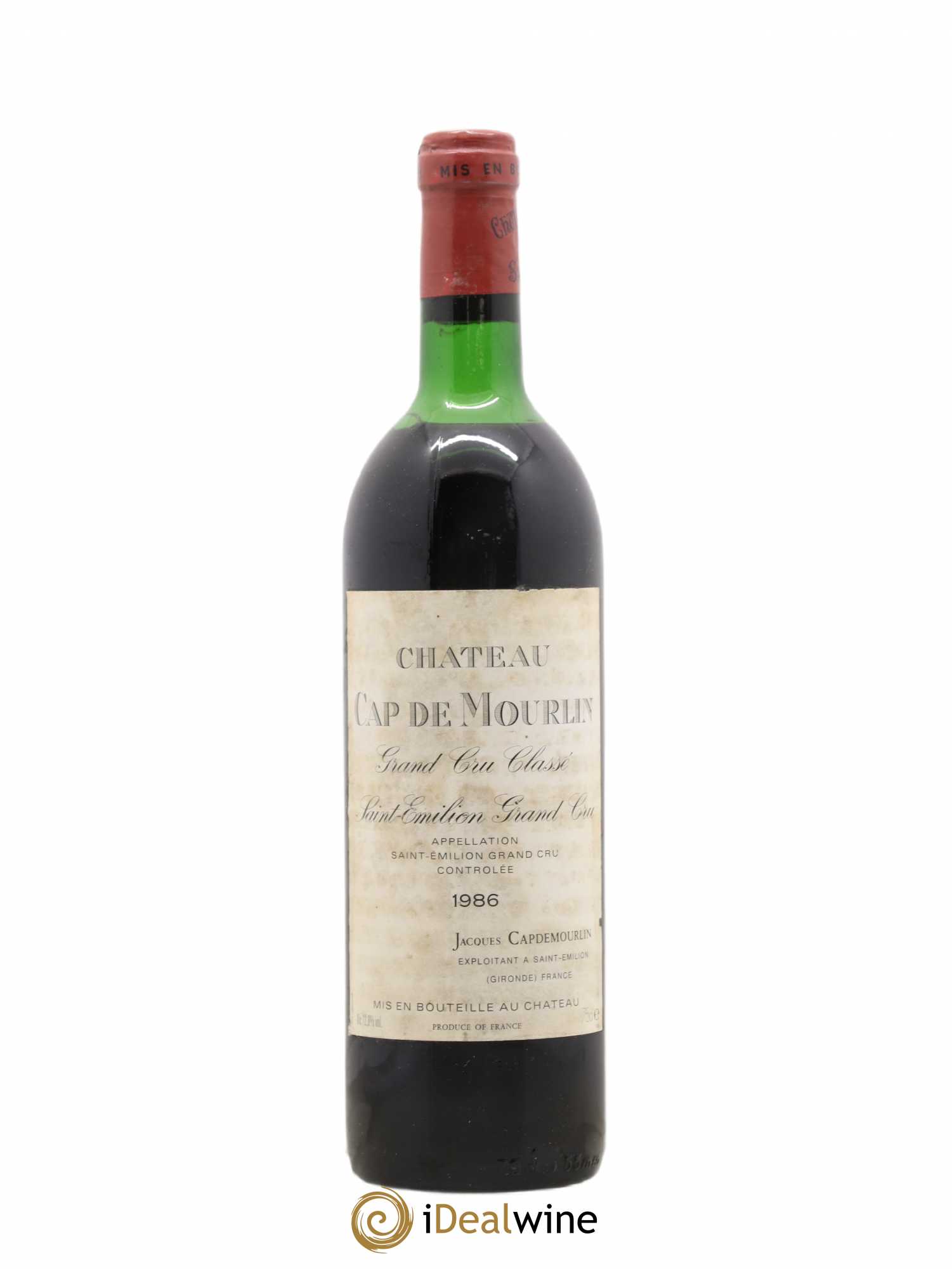 Château Cap de Mourlin Grand Cru Classé 1986 - Lot de 1 bouteille - 0