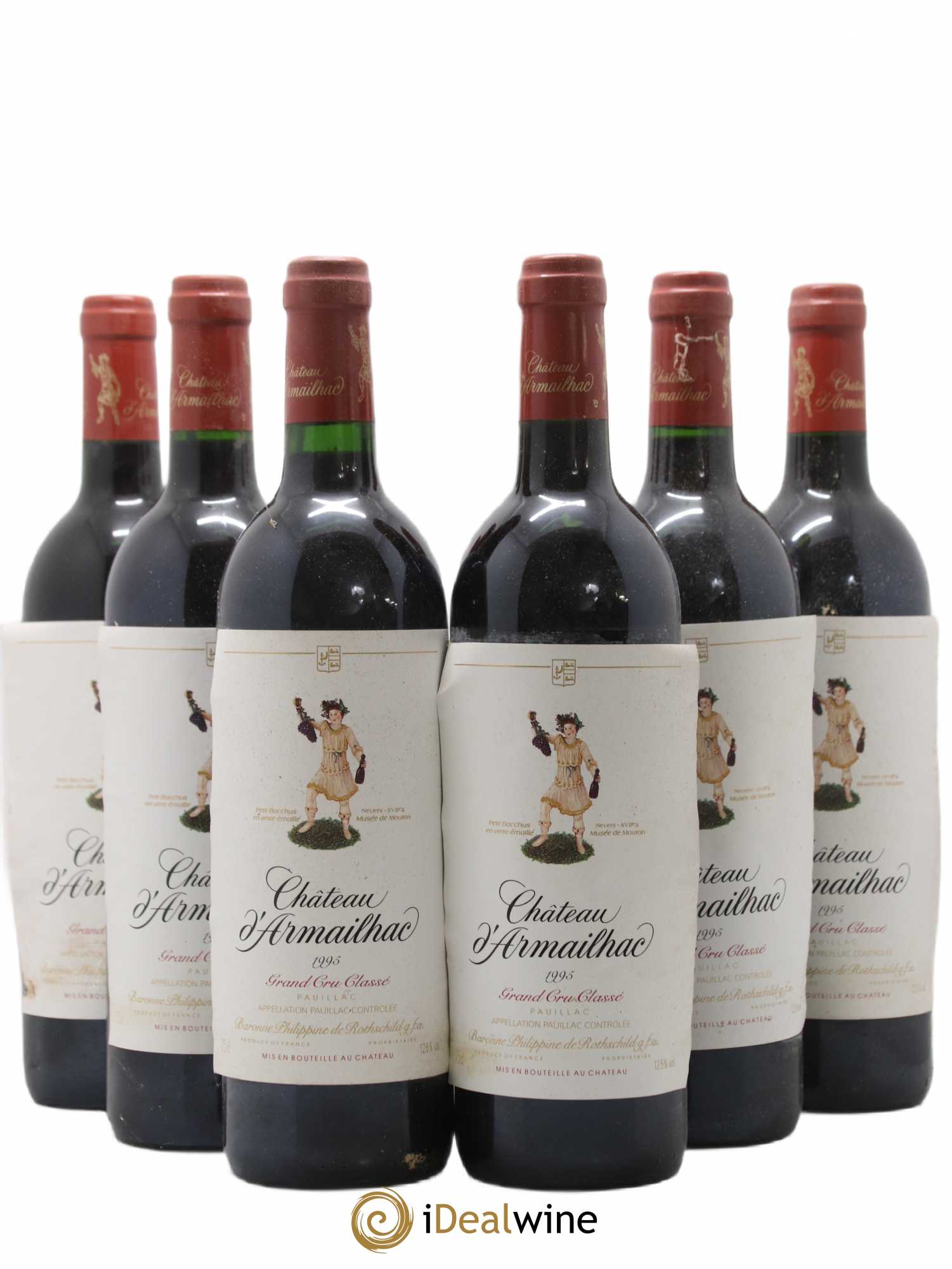 Château d' Armailhac - Mouton Baron(ne) Philippe 5ème Grand Cru Classé 1995 - Lot de 6 bouteilles - 0