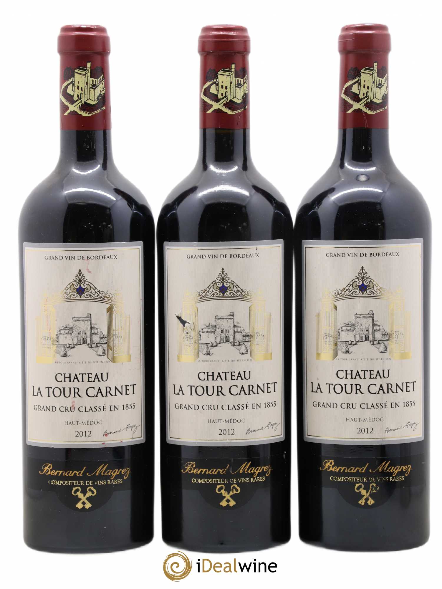Château la Tour Carnet 4ème Grand Cru Classé 2012 - Lot de 3 bouteilles - 0