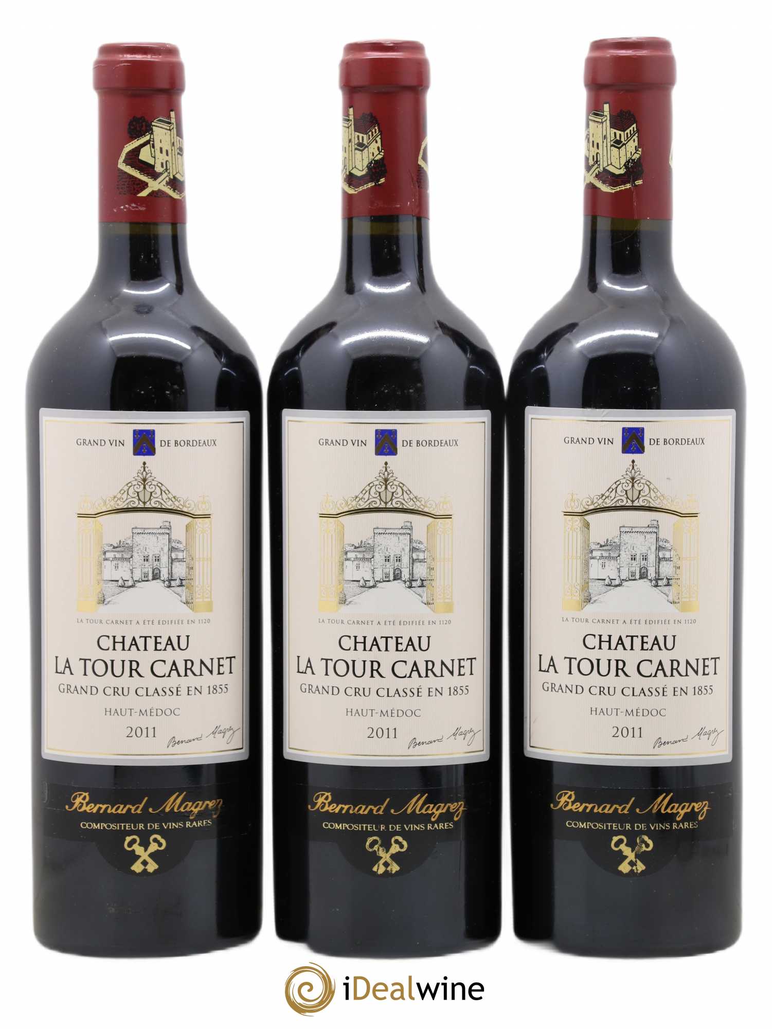 Château la Tour Carnet 4ème Grand Cru Classé 2011 - Lot de 3 bouteilles - 0