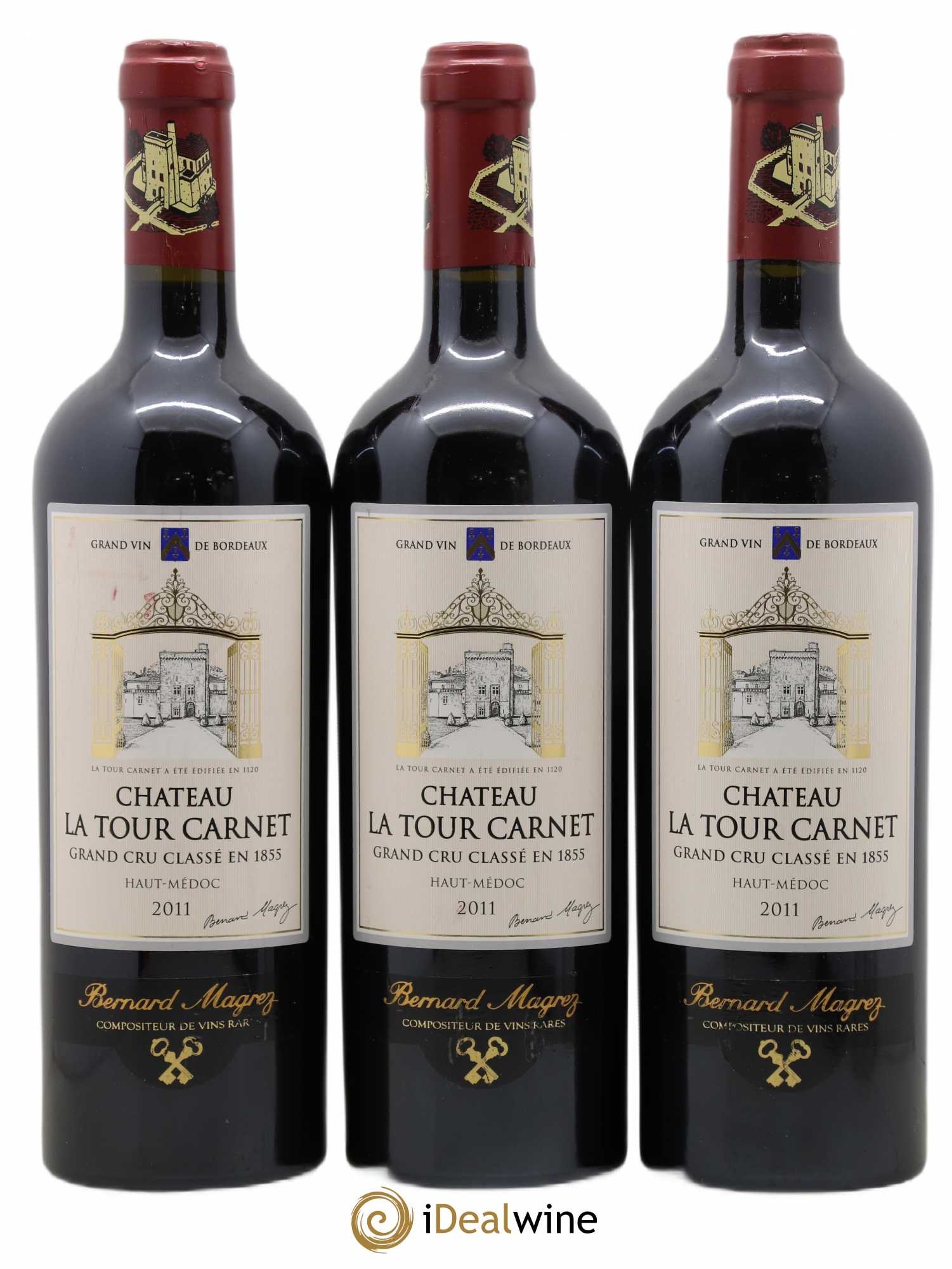 Château la Tour Carnet 4ème Grand Cru Classé 2011 - Lot de 3 bouteilles - 0