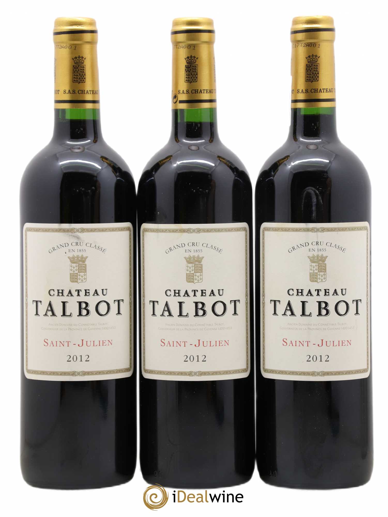 Château Talbot 4ème Grand Cru Classé 2012 - Lot de 3 bouteilles - 0