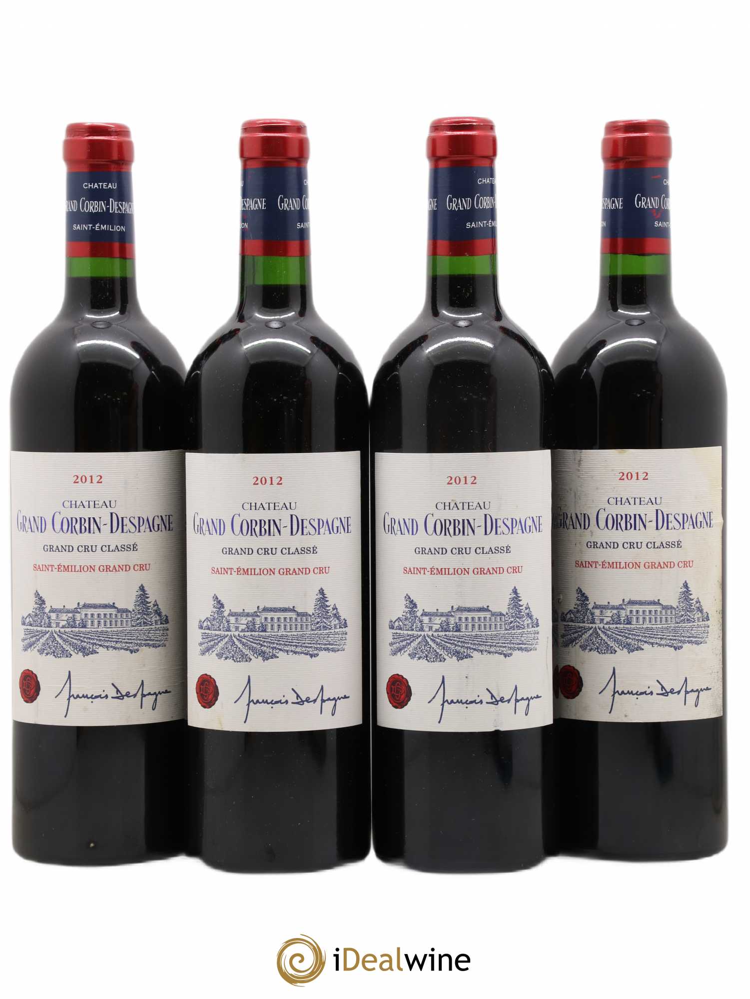 Château Grand Corbin Despagne Grand Cru Classé 2012 - Lot de 4 bouteilles - 0