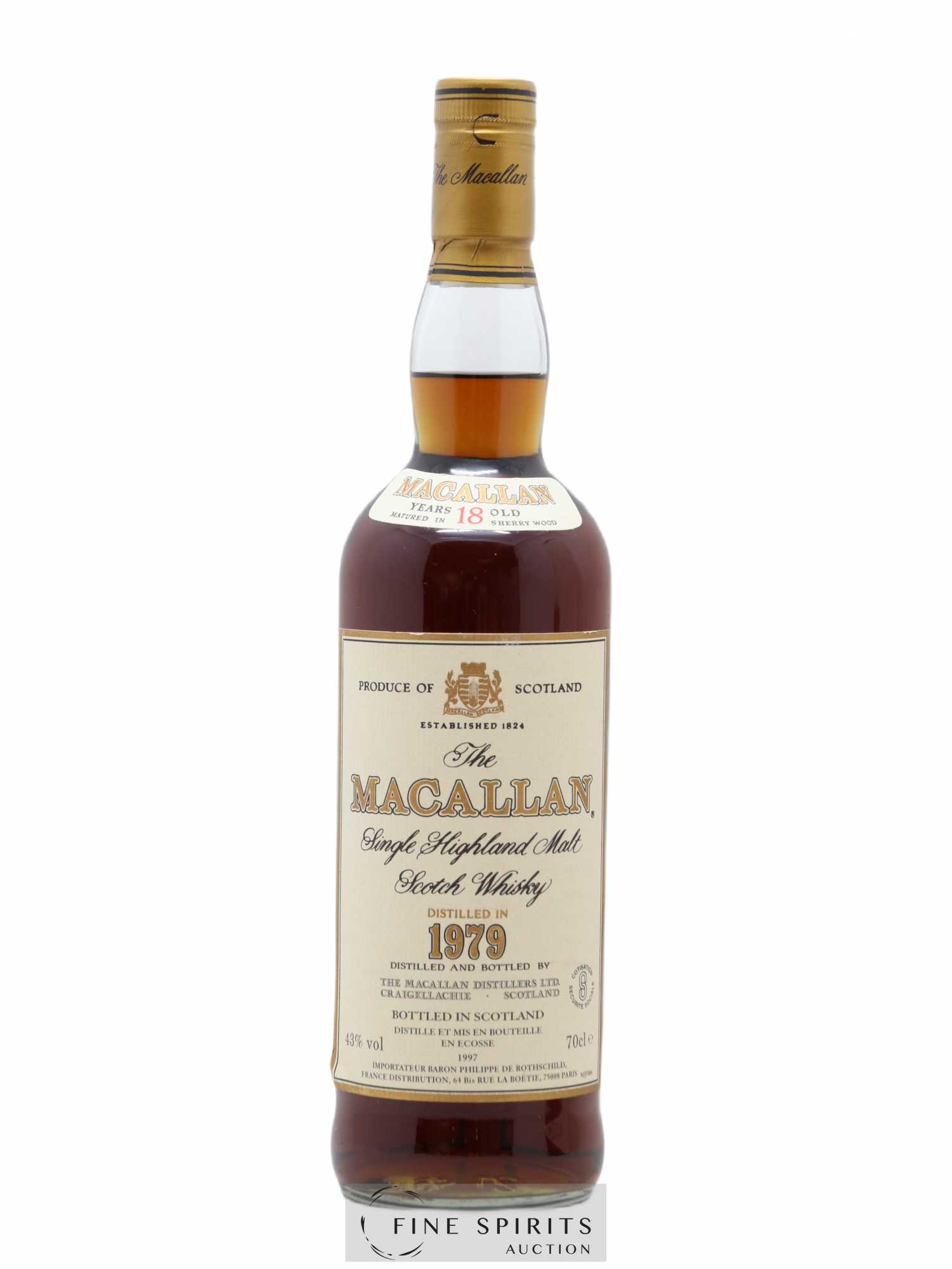 Macallan (The) 18 years 1979 Of. Sherry Wood Matured - bottled 1997 Rothschild Import - Lot de 1 bouteille - 1