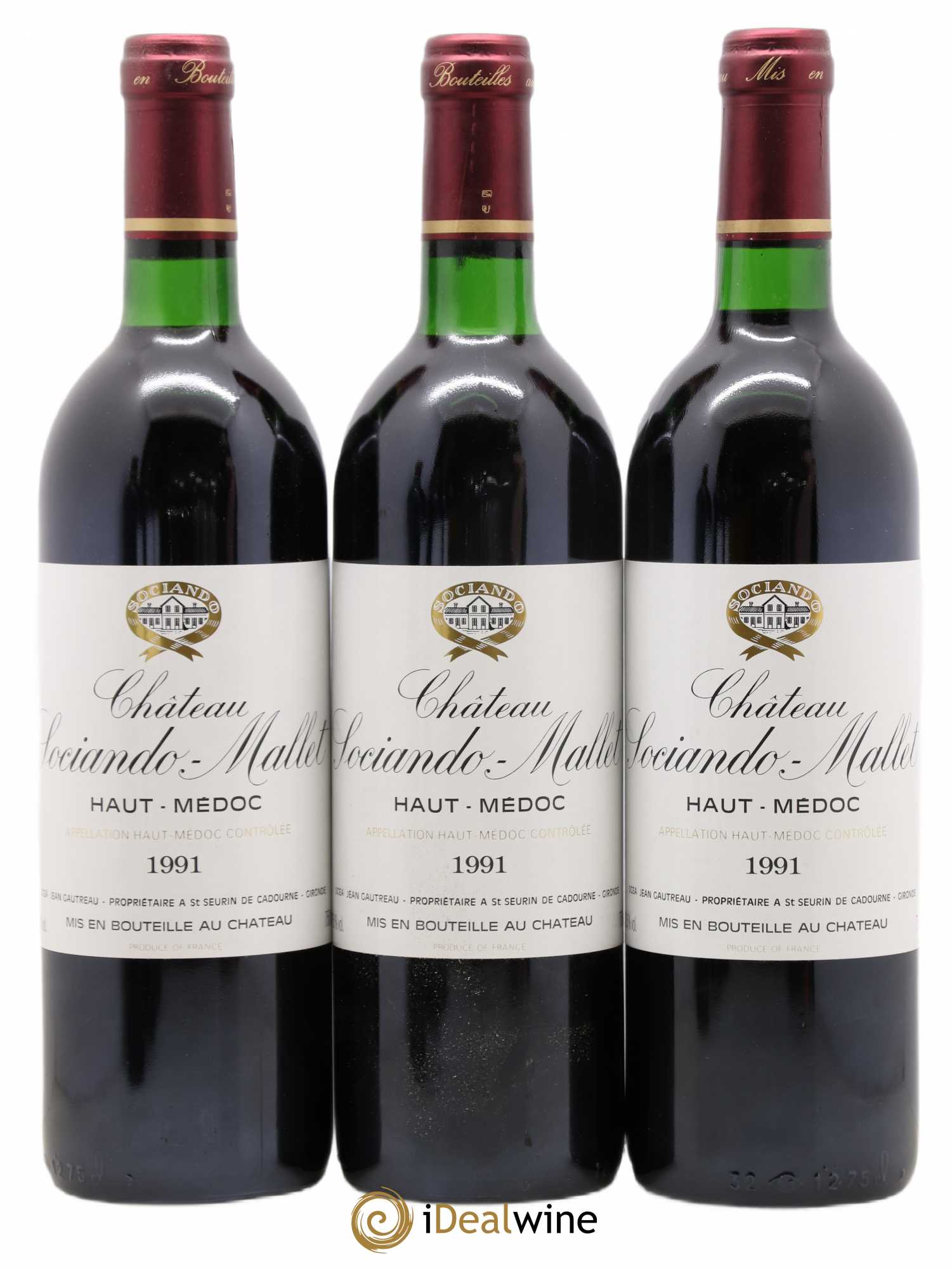 Château Sociando Mallet 1991 - Lot de 12 bouteilles - 2