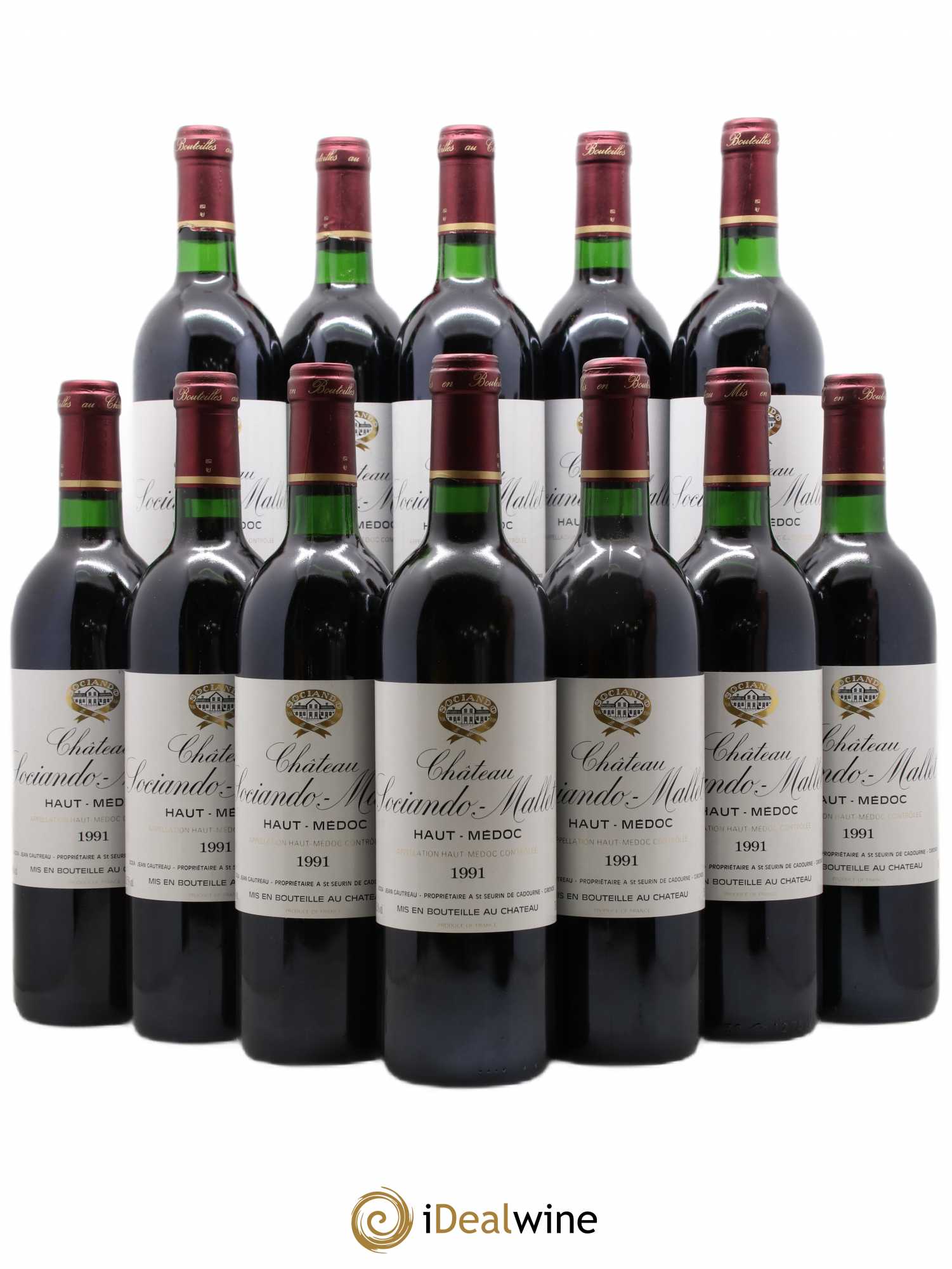 Château Sociando Mallet 1991 - Lot de 12 bouteilles - 0