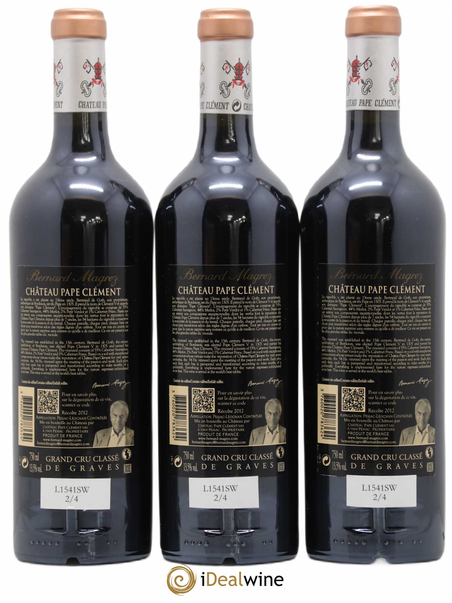 Château Pape Clément Cru Classé de Graves 2012 - Lot de 3 bouteilles - 1
