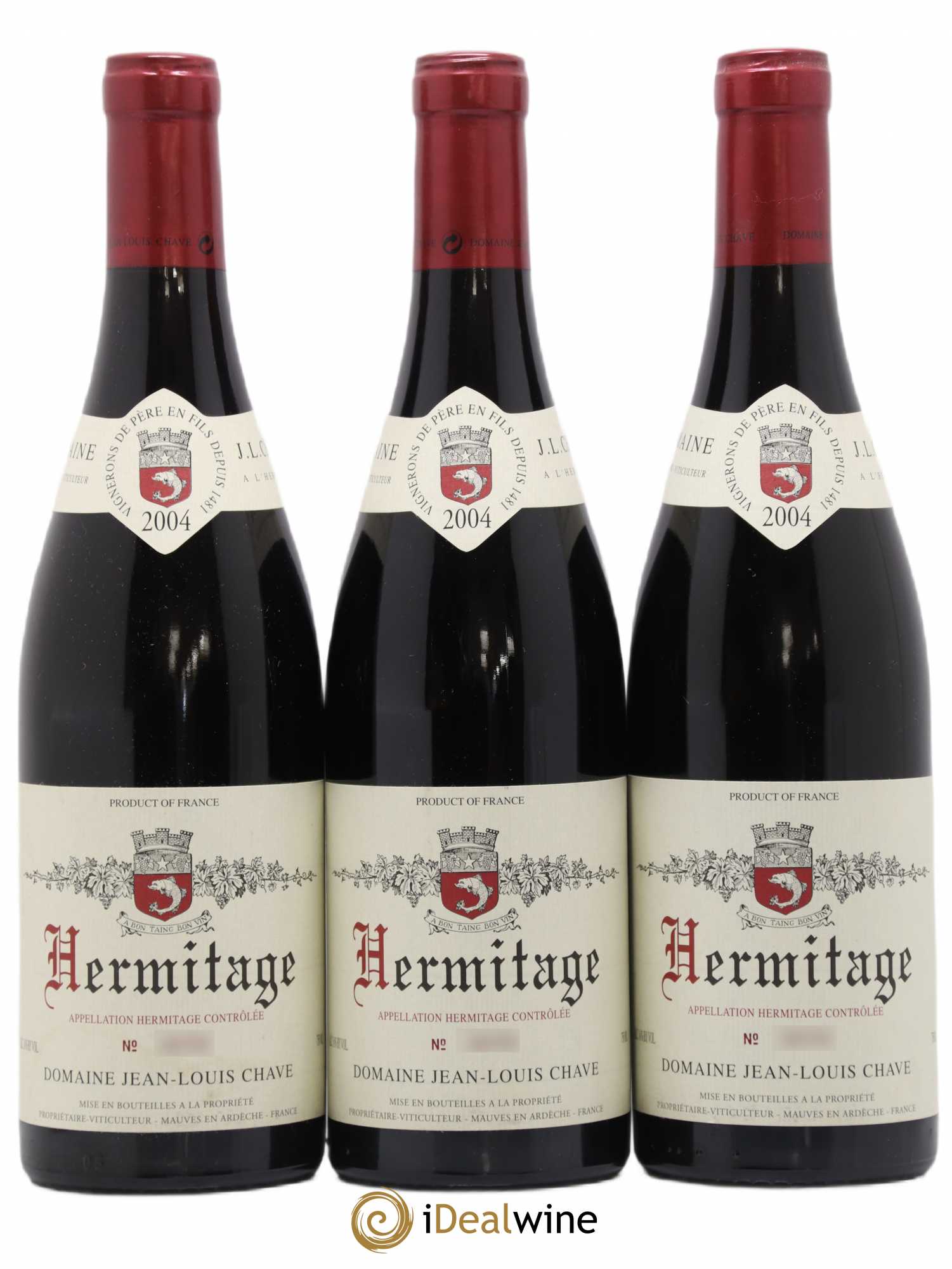 Hermitage Jean-Louis Chave 2004 - Lot de 3 bouteilles - 0