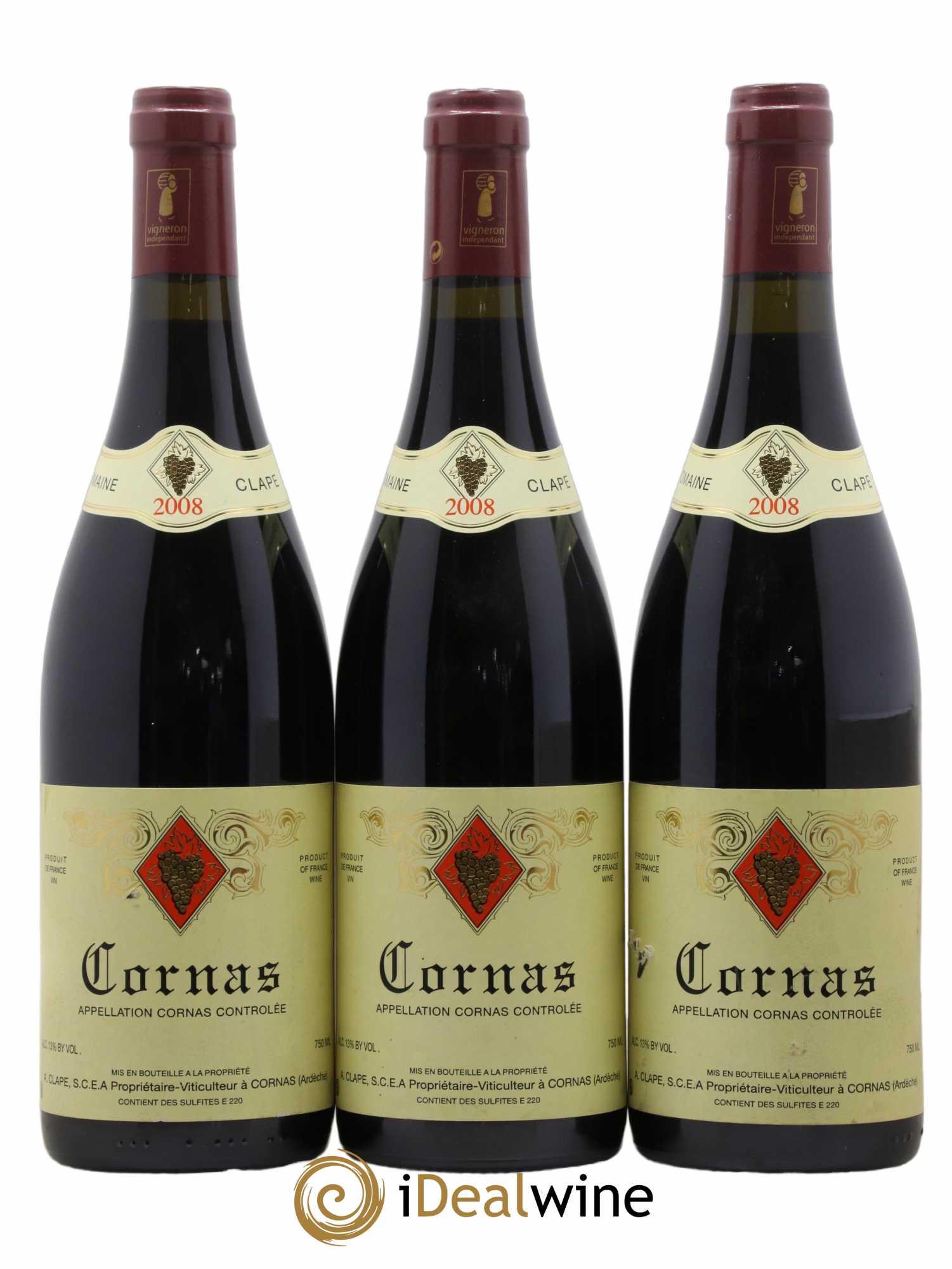 Cornas Auguste Clape (sans prix de réserve) 2008 - Lot de 3 bouteilles - 0