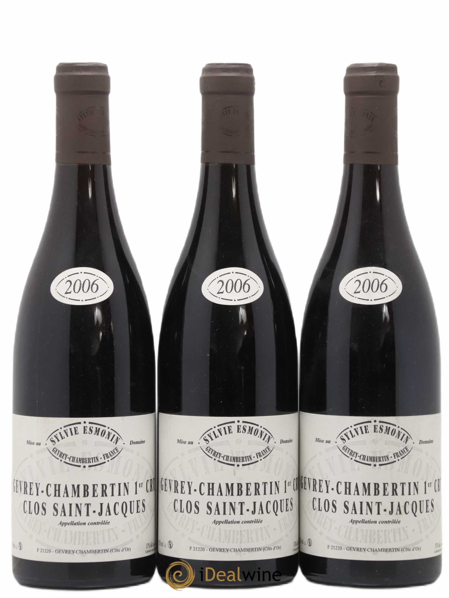 Gevrey-Chambertin 1er Cru Clos Saint Jacques Sylvie Esmonin 2006 - Lot de 3 bouteilles - 0