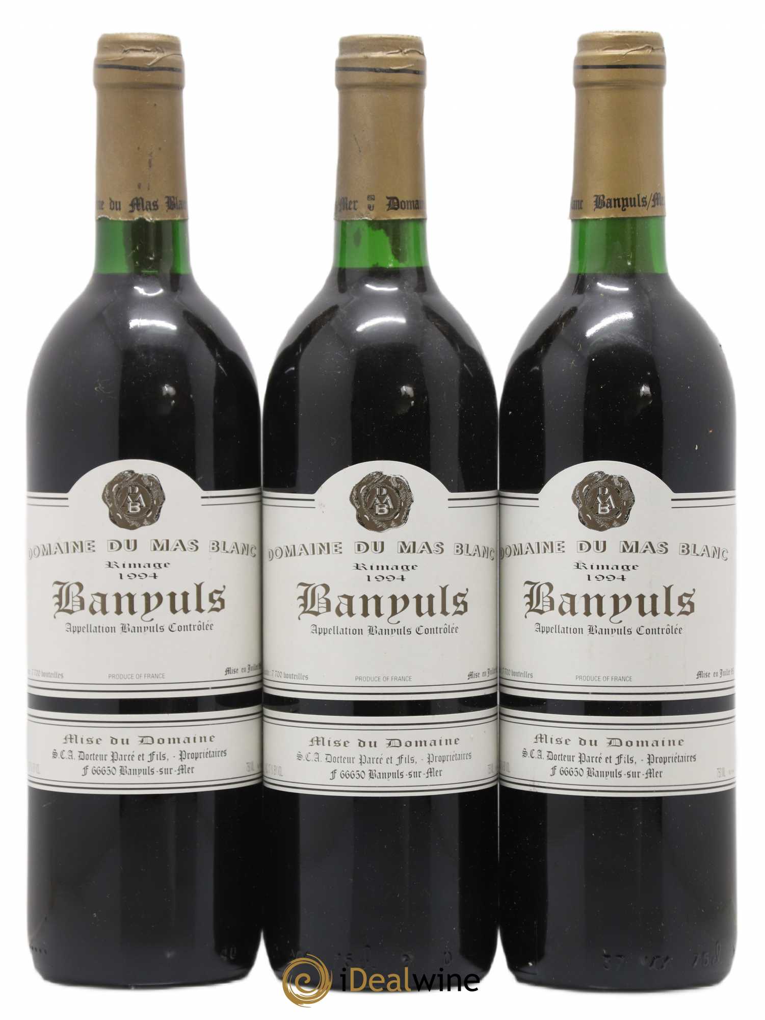 Banyuls Rimage Mas Blanc (Domaine du) - Parcé et Fils 1994 - Posten von 3 Flaschen - 0
