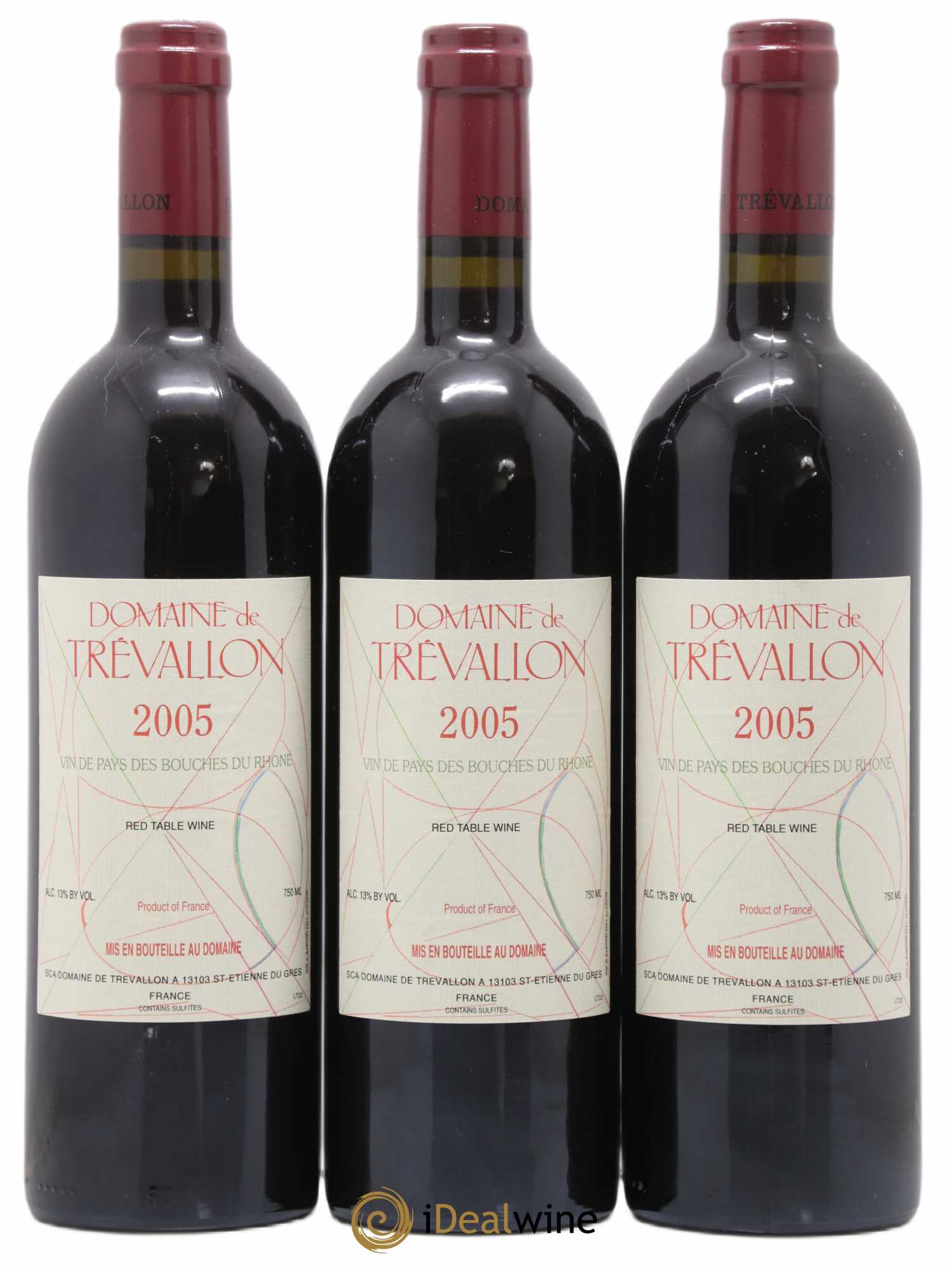 VDP Bouches du Rhône Trévallon (Domaine de) Eloi Dürrbach 2005 - Lot de 3 bouteilles - 0