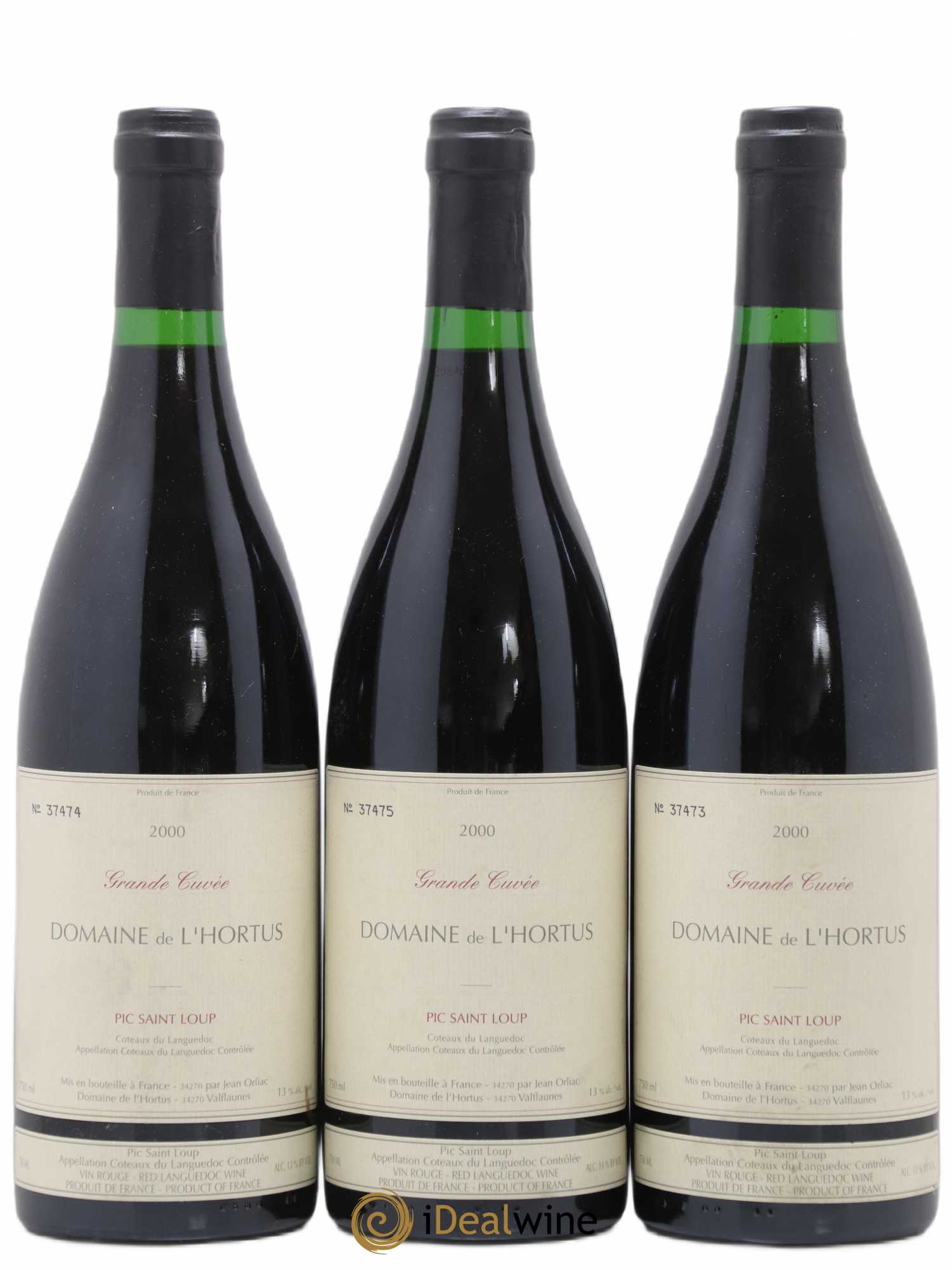 Pic Saint-Loup Domaine de L'Hortus Grande Cuvée Famille Orliac 2000 - Lot de 3 bouteilles - 0