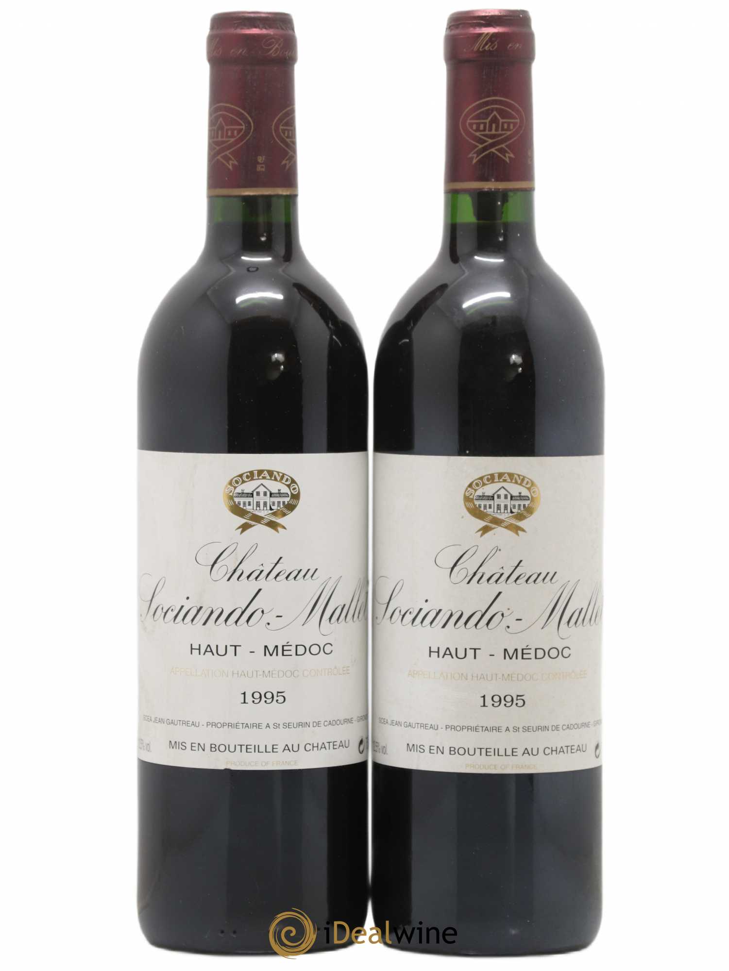 Château Sociando Mallet 1995 - Lot de 2 bouteilles - 0