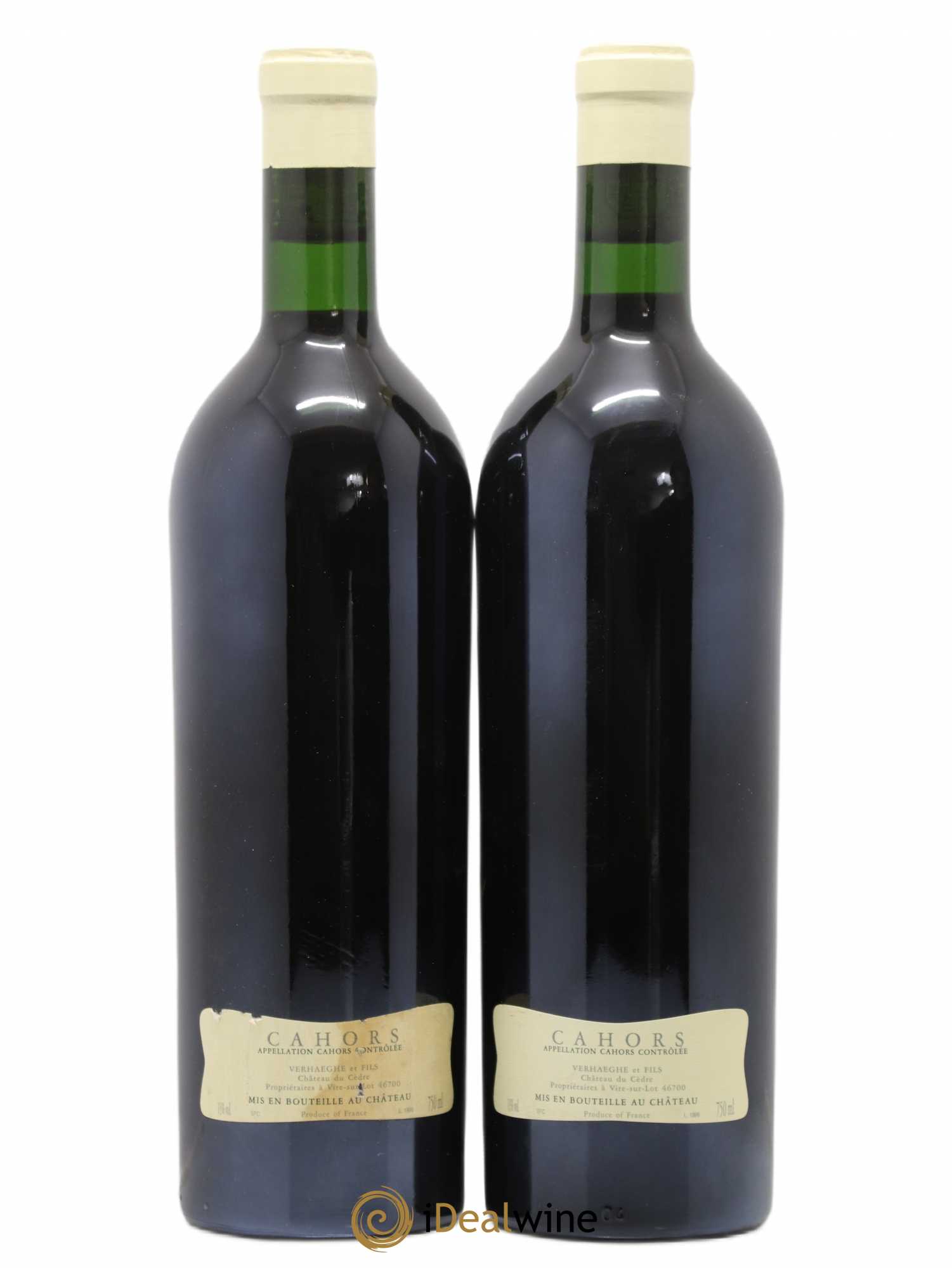 Cahors Château du Cèdre Cuvée Le Cèdre Pascal et Jean-Marc Verhaeghe Le Cèdre 1998 - Lot de 2 bouteilles - 1