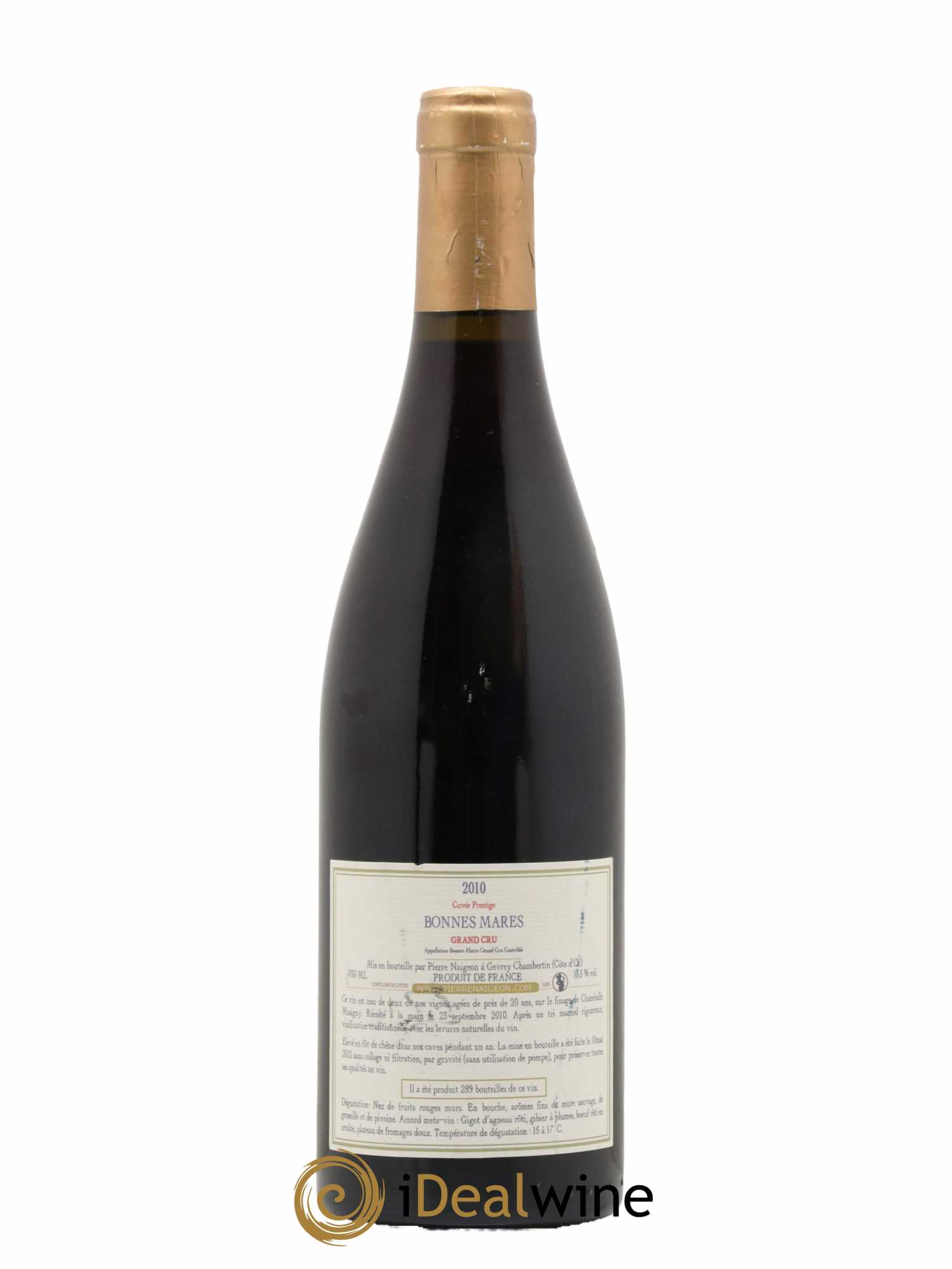 Bonnes-Mares Grand Cru Cuvée Prestige Pierre Naigeon (Domaine) 2010 - Lot de 1 bouteille - 1