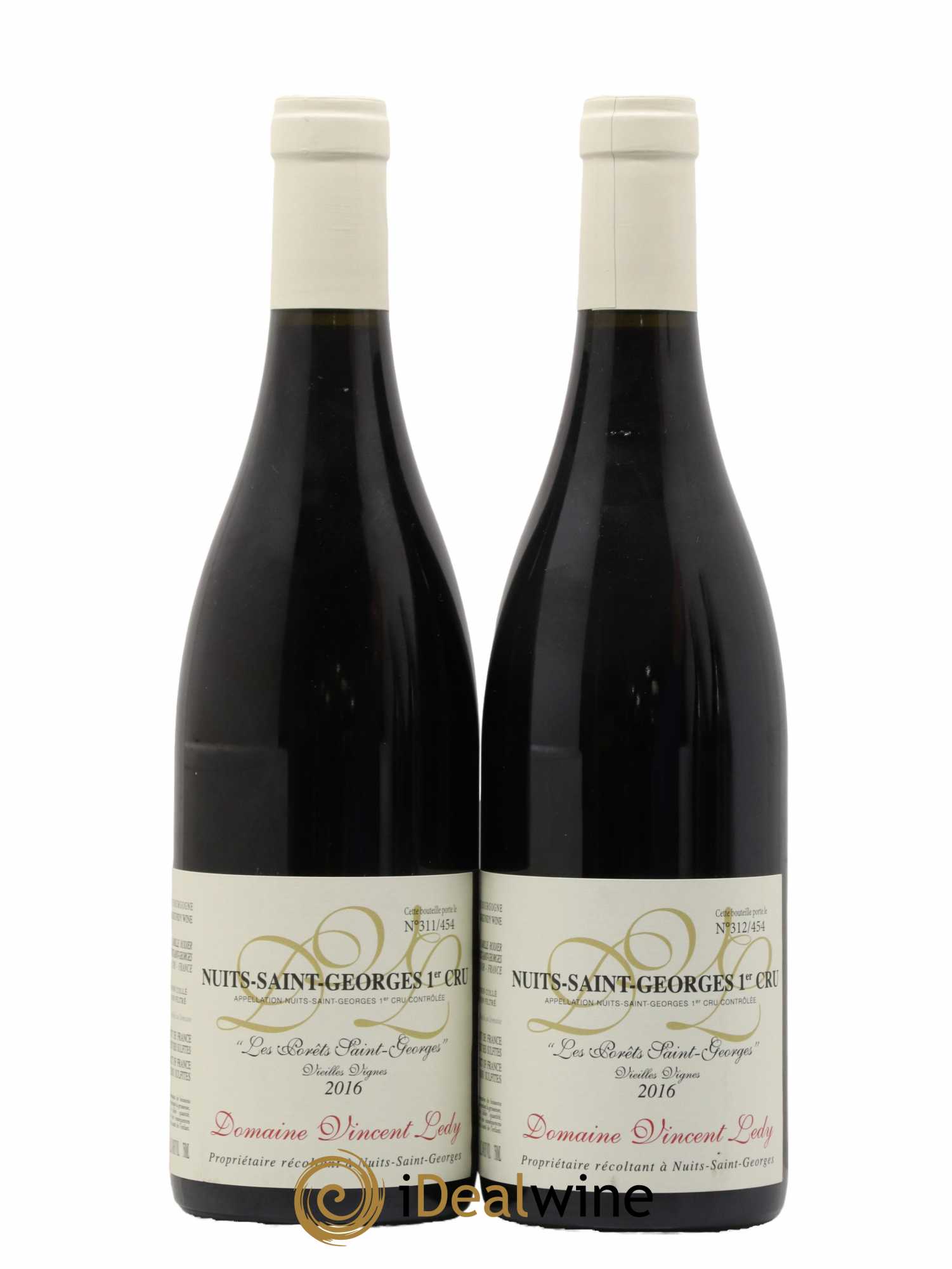 Nuits-Saint-Georges 1er Cru Les Porrets St. Georges Vieilles vignes Domaine Vincent Ledy 2016 - Lot de 2 bouteilles - 0