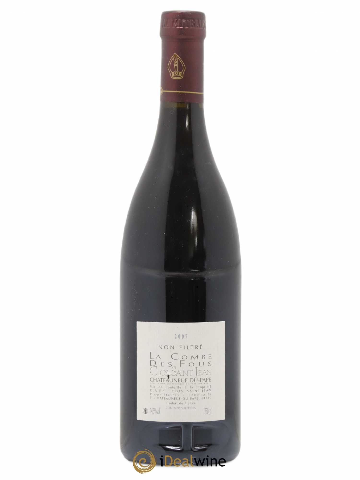 Châteauneuf-du-Pape Clos Saint-Jean La Combe des Fous Pascal et Vincent Maurel 2007 - Lot de 1 bouteille - 1