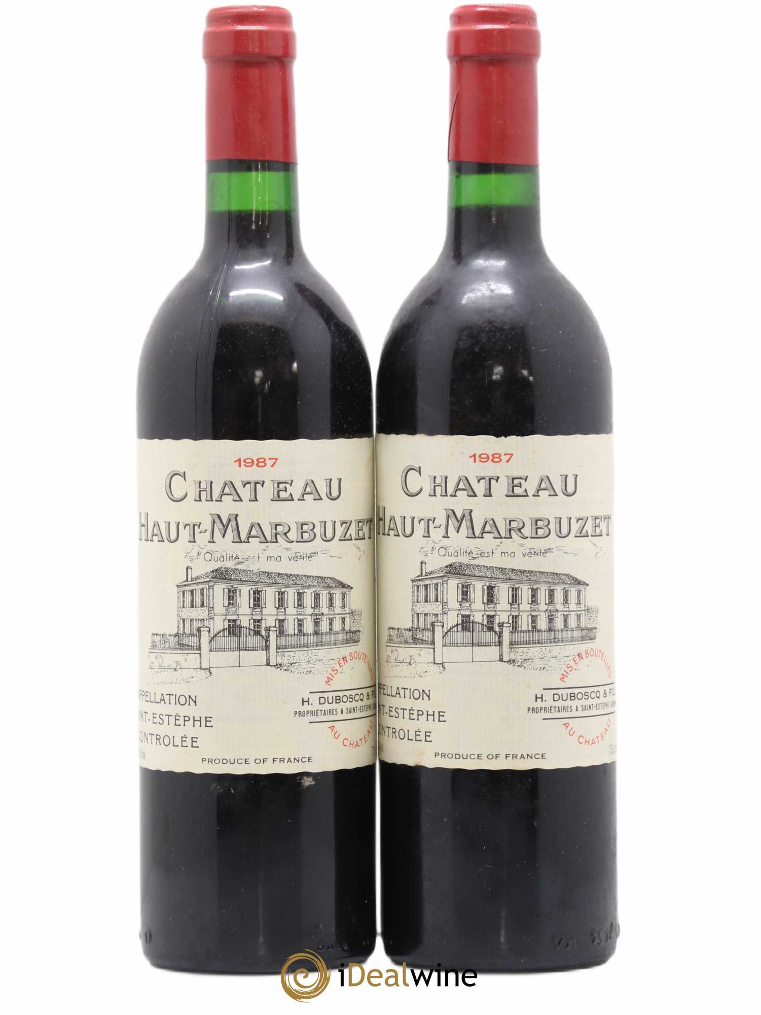 Château Haut Marbuzet 1987 - Lot de 2 bouteilles - 0