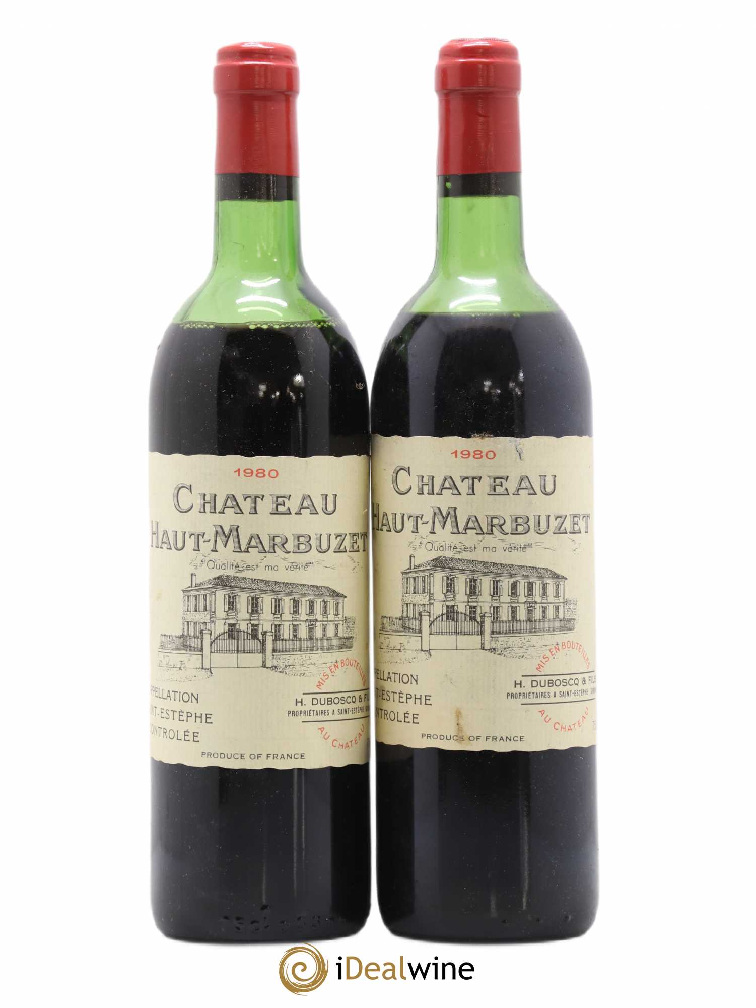 Château Haut Marbuzet 1980 - Lot de 2 bouteilles - 0