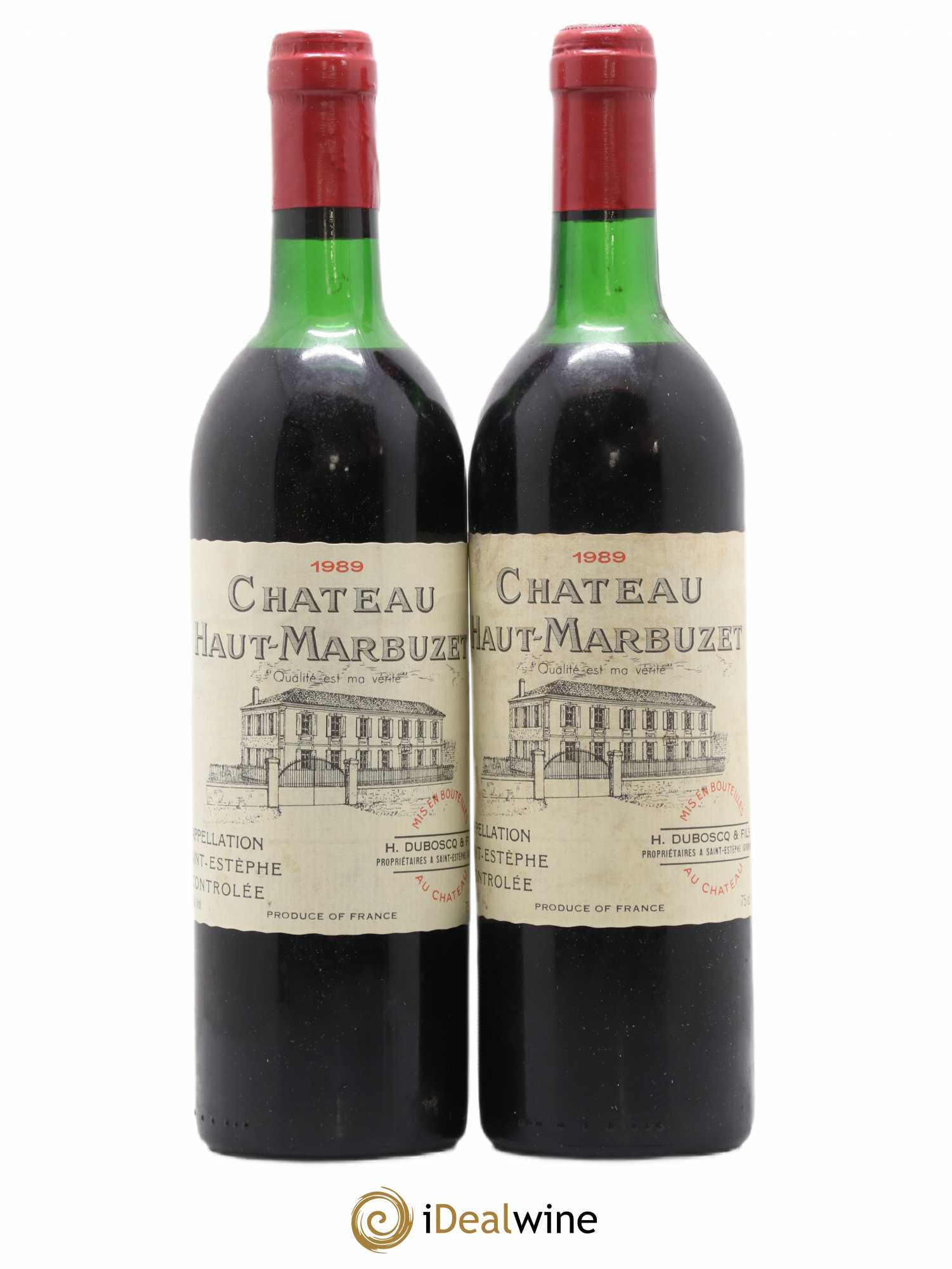 Château Haut Marbuzet 1989 - Lot de 2 bouteilles - 0