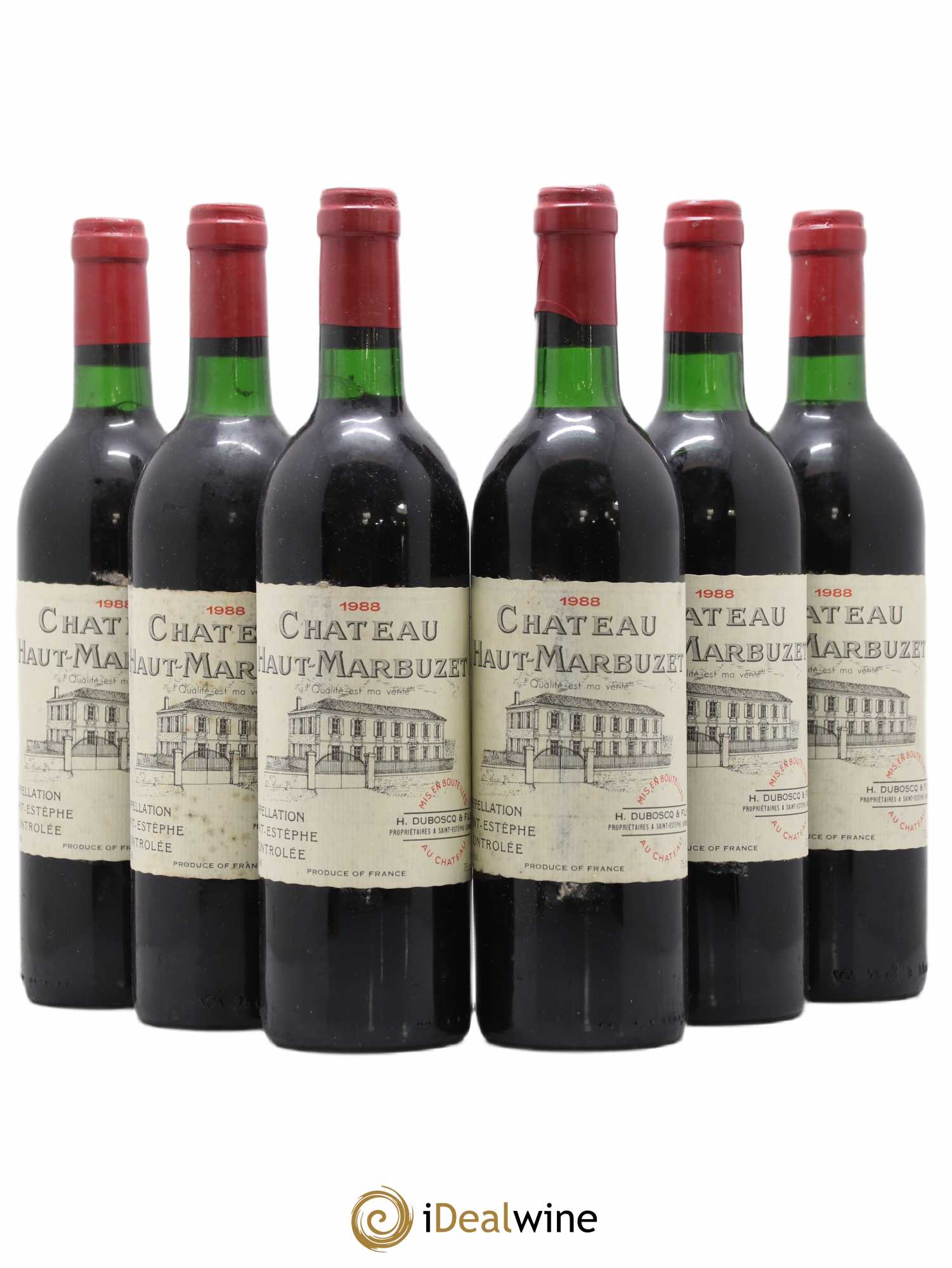 Château Haut Marbuzet 1988 - Lot de 6 bouteilles - 0