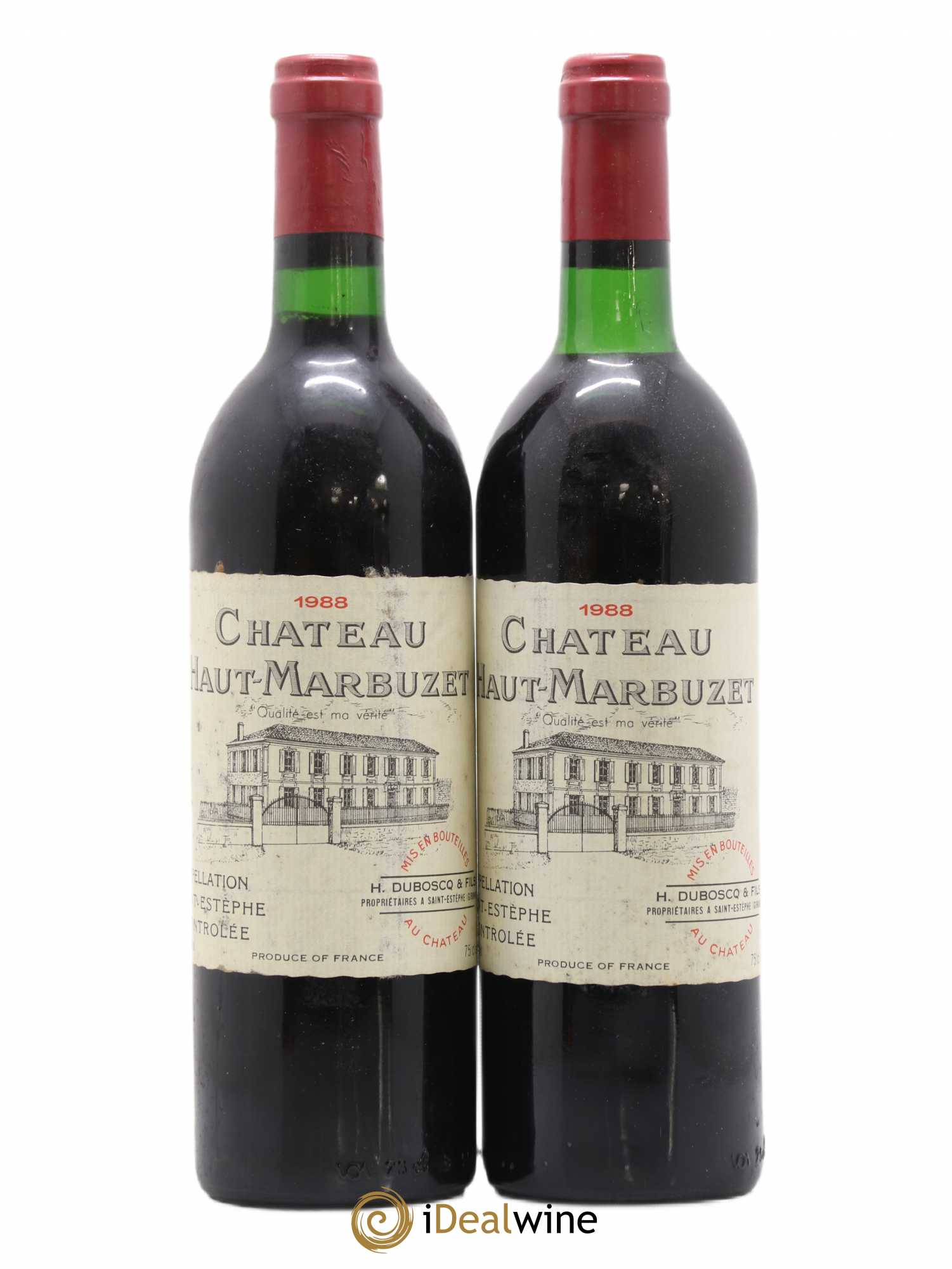 Château Haut Marbuzet 1988 - Lot de 2 bouteilles - 0