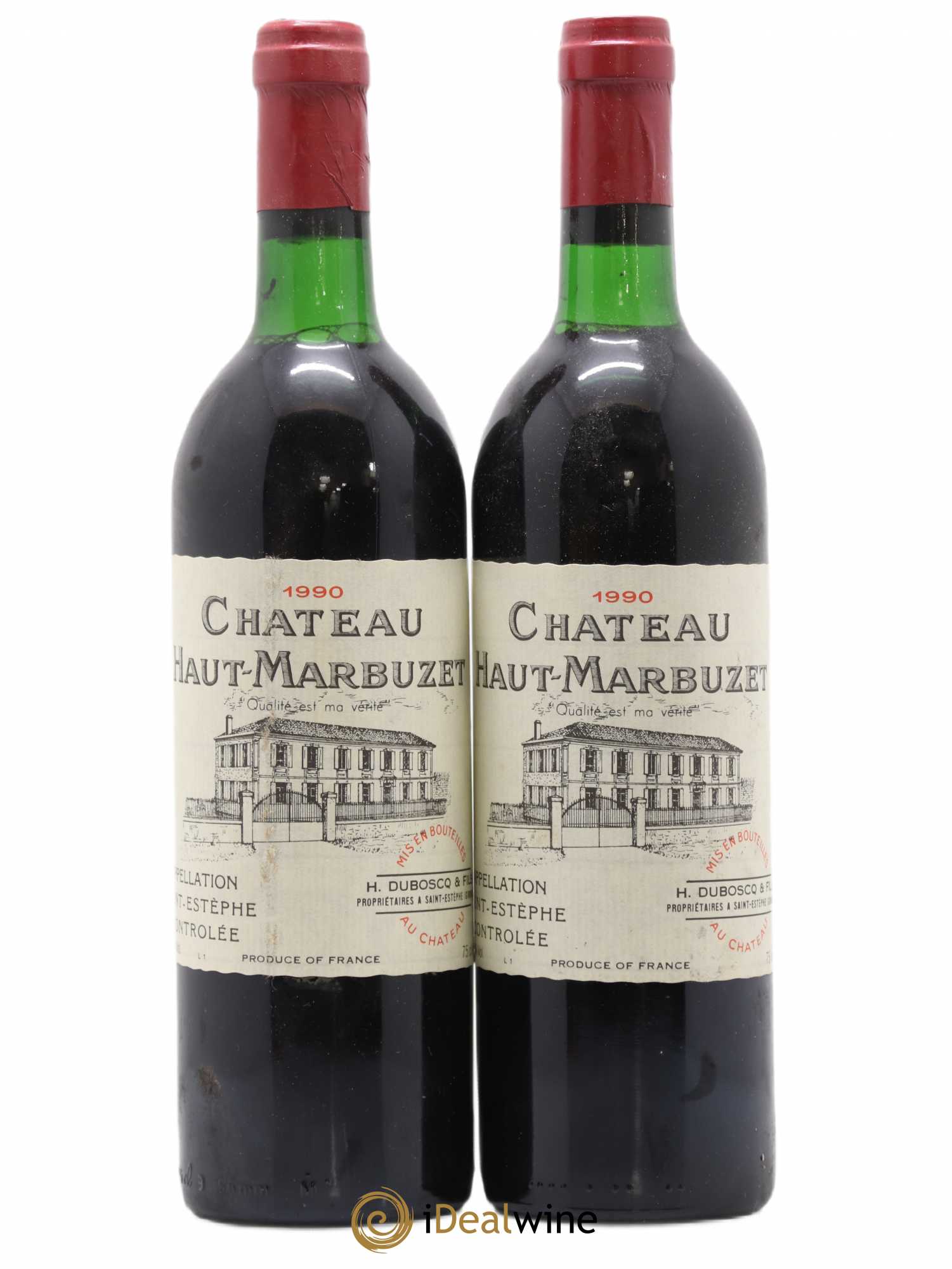 Château Haut Marbuzet 1990 - Lot de 2 bouteilles - 0