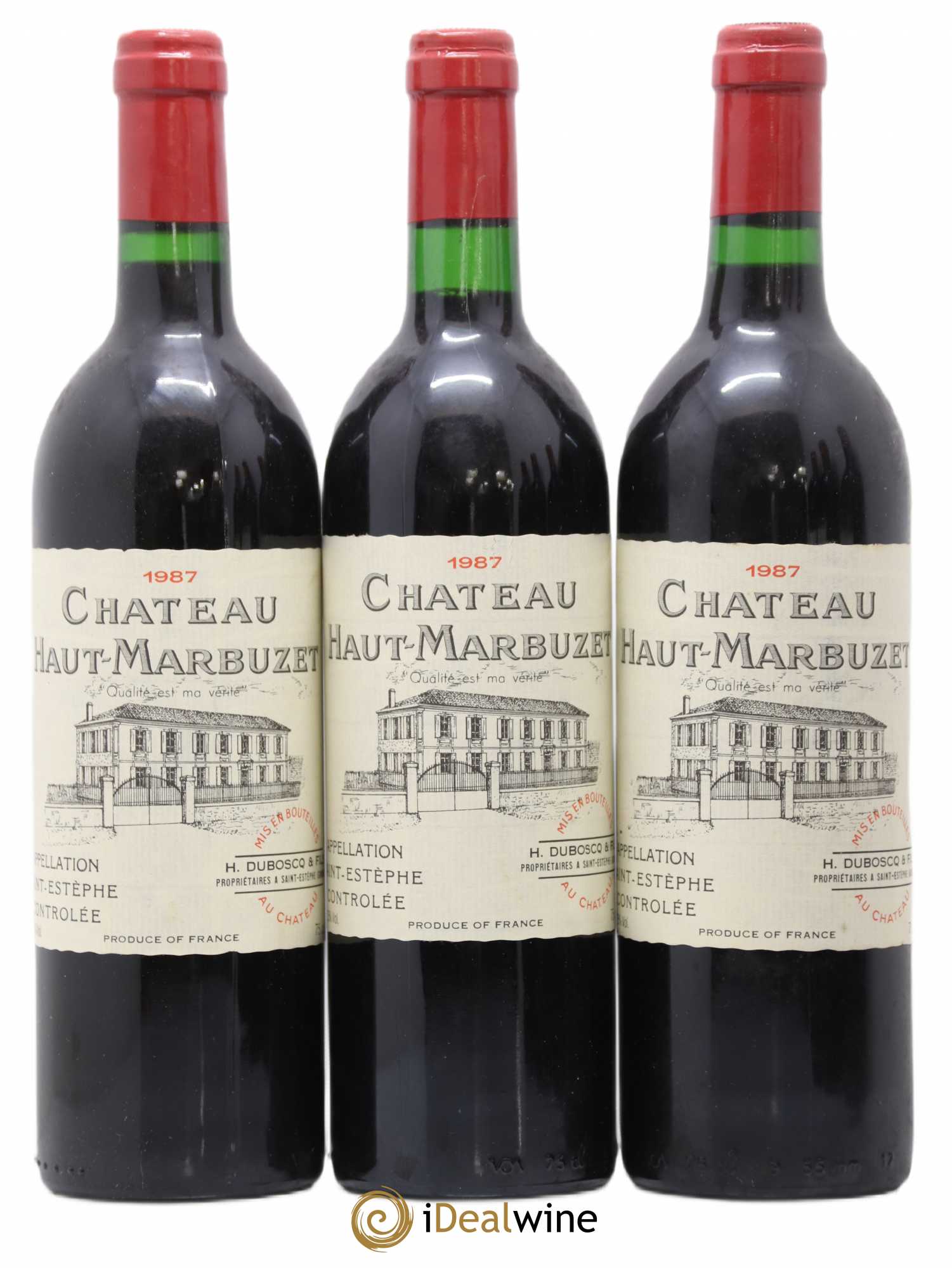 Château Haut Marbuzet 1987 - Lot de 6 bouteilles - 1