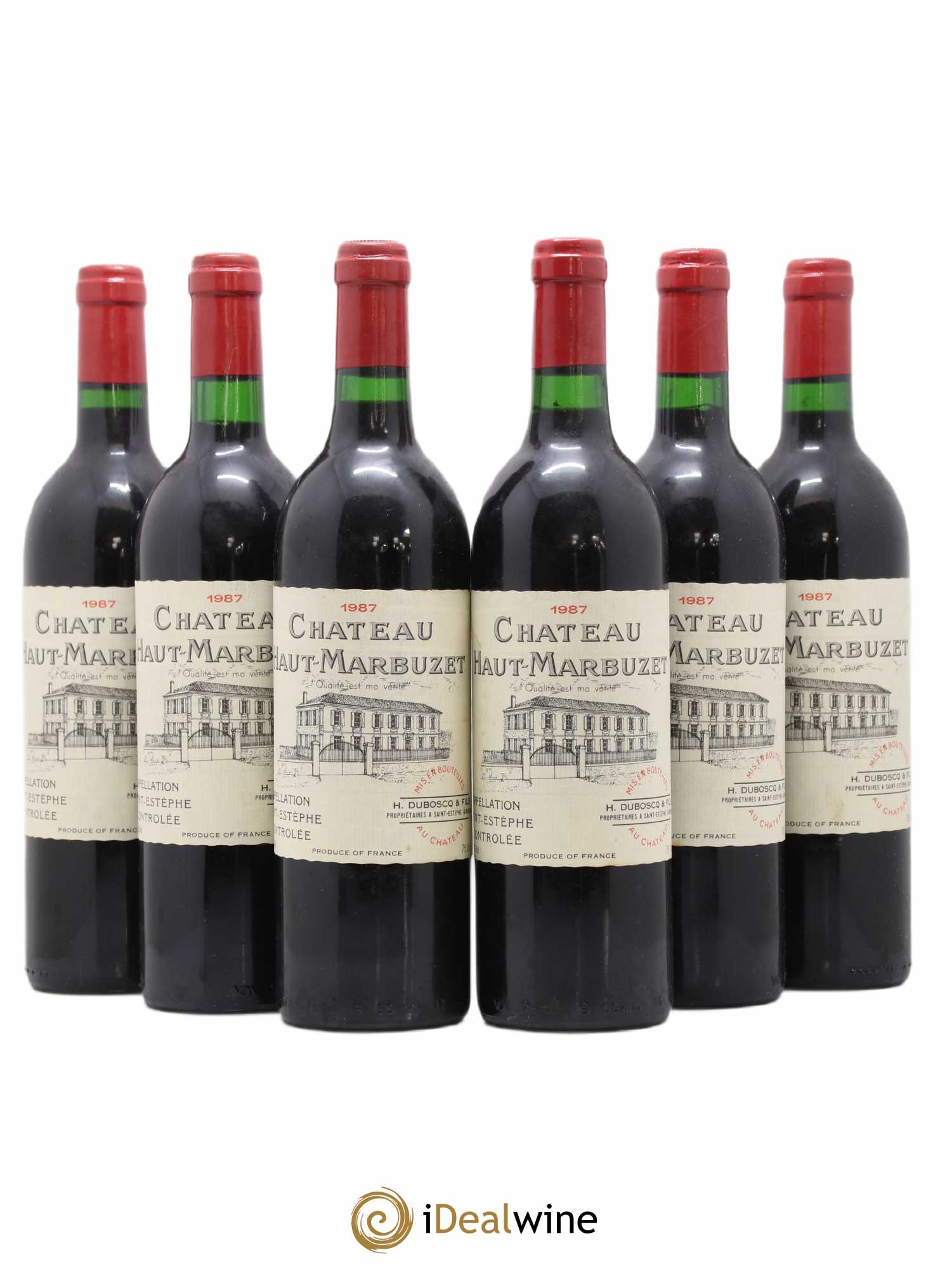 Château Haut Marbuzet 1987 - Lot de 6 bouteilles - 0