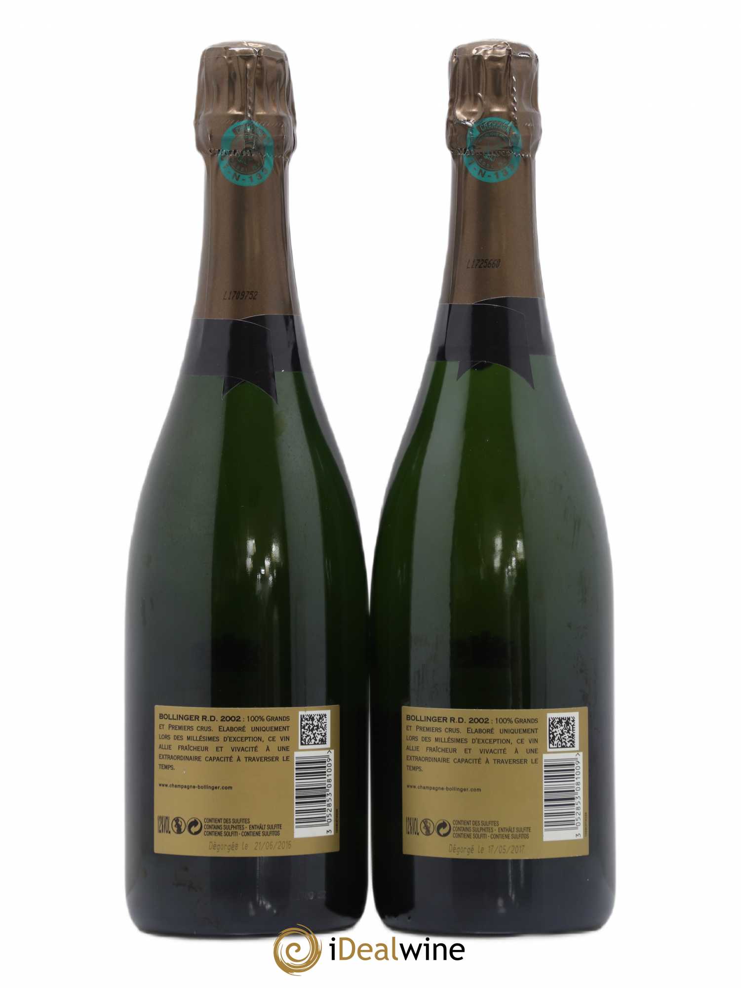 R.D. Extra-Brut Bollinger 2002 - Lot de 2 bouteilles - 1