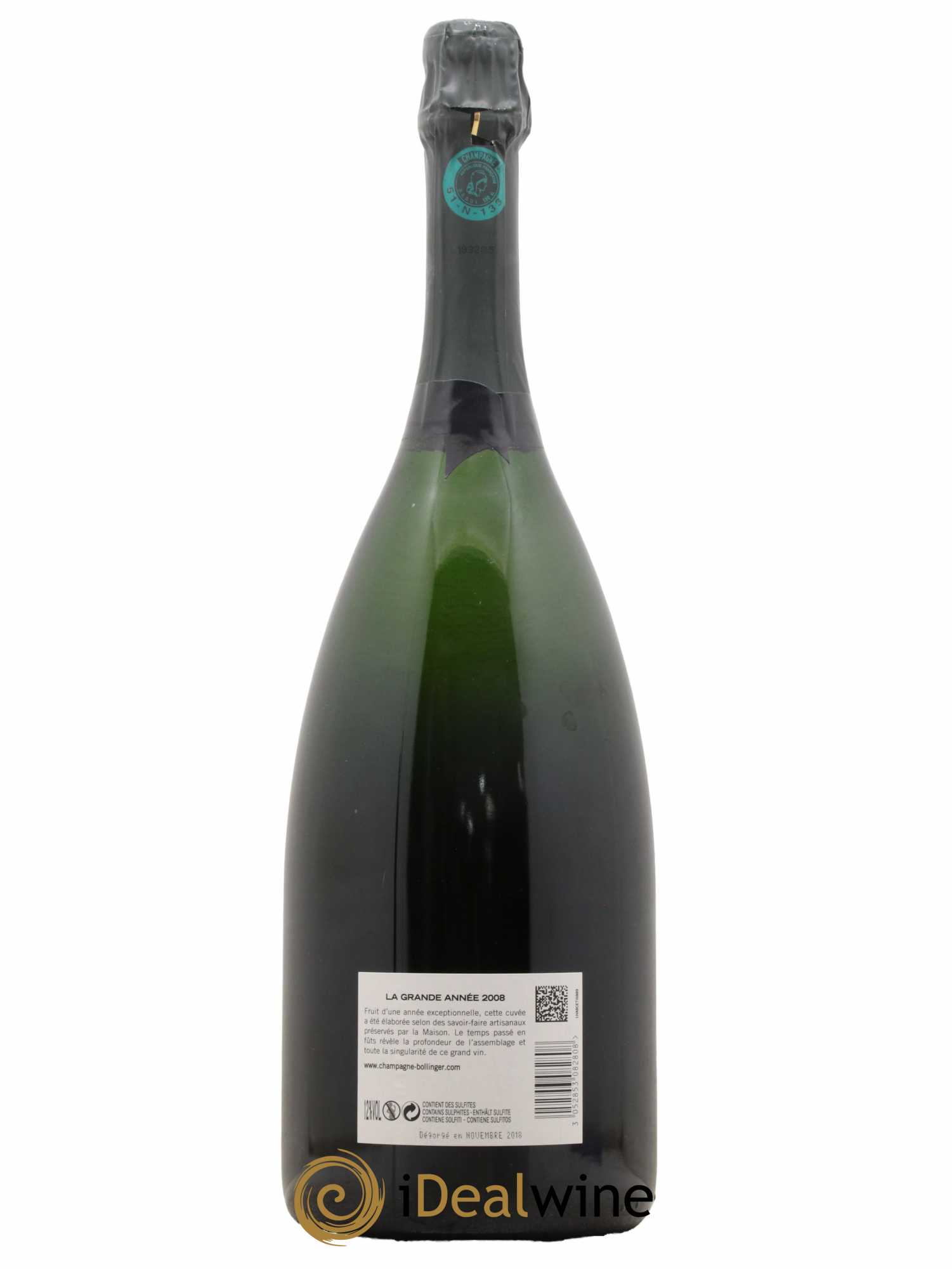 La Grande Année Brut Bollinger Brut 2008 - Lot de 1 magnum - 1