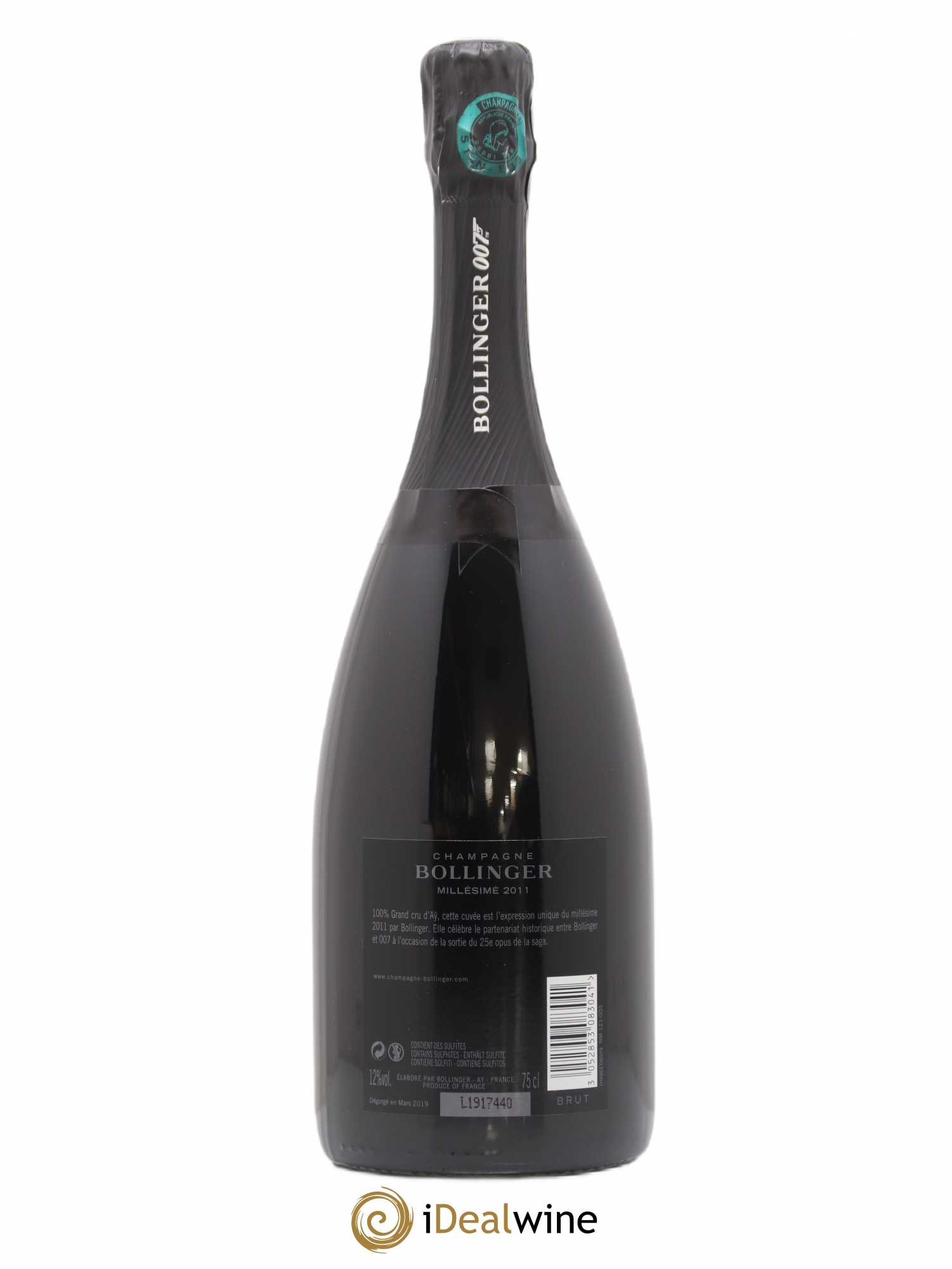 James Bond 007 Bollinger 2011 - Lot de 1 bouteille - 2