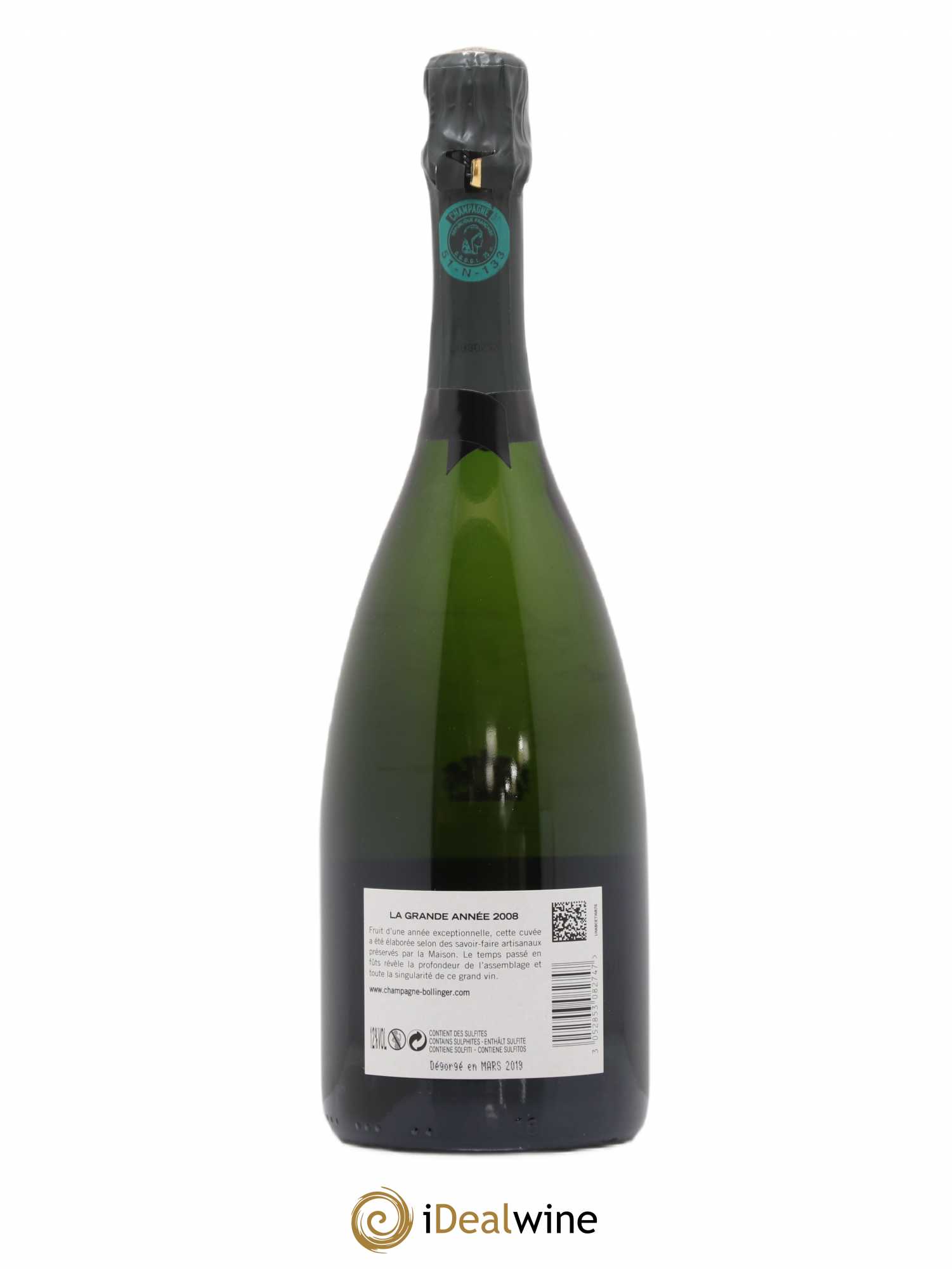 La Grande Année Brut Bollinger 2008 - Lot de 1 bouteille - 1